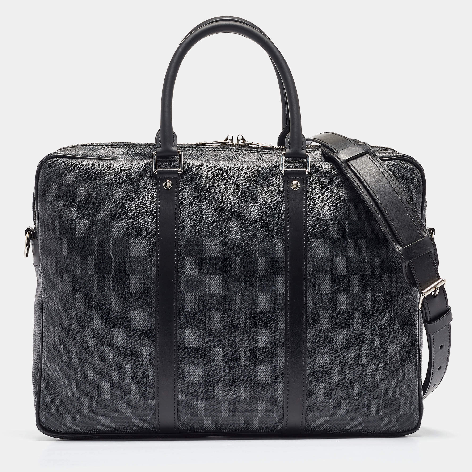 Pre Owned Louis Vuitton Damier Graphite Canvas Porte-Documents Voyage PM Bag