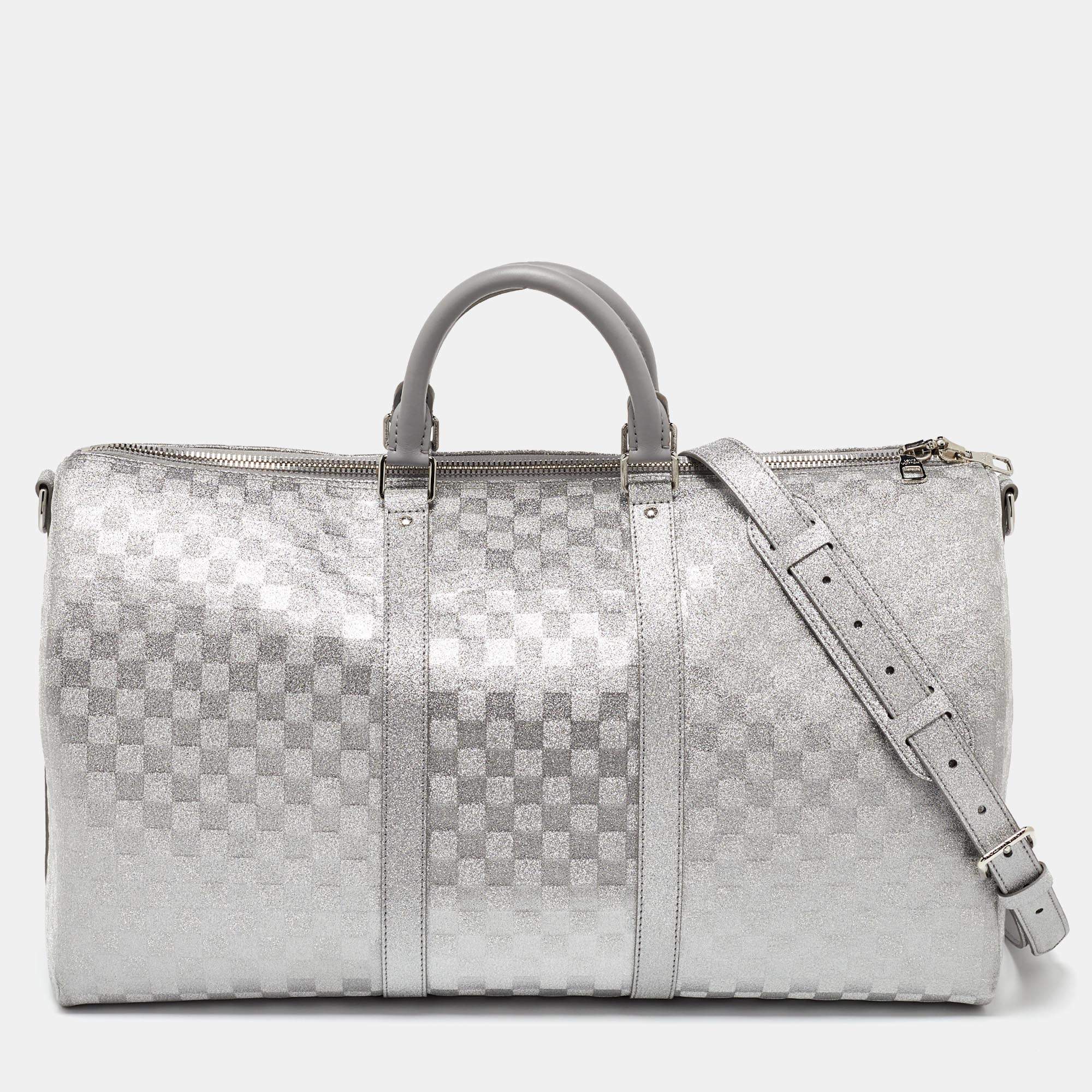 Pre Owned Louis Vuitton Damier Glitter Keepall Bandouliere 50 Bag