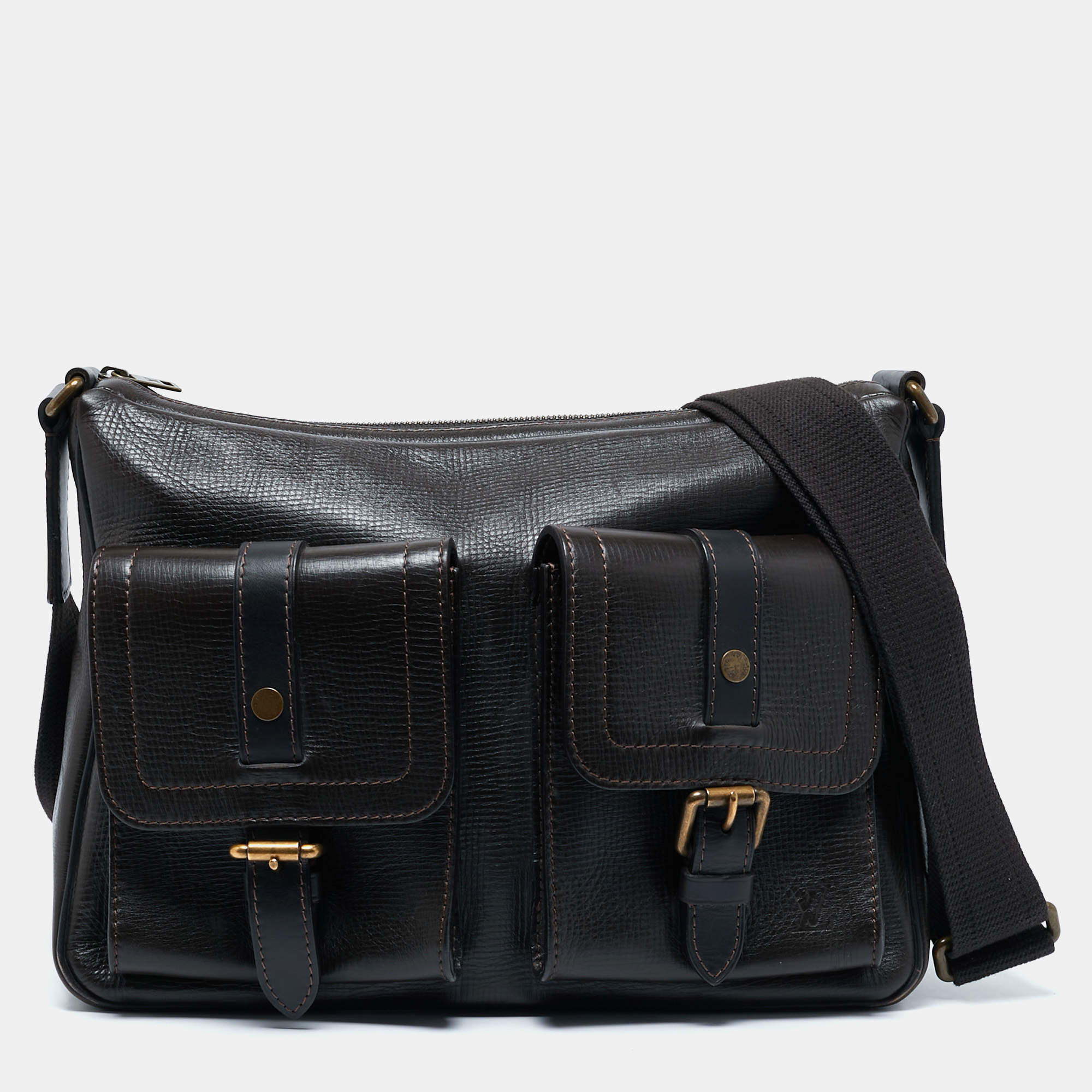 Louis Vuitton Coffee Utah Leather Wichita Messenger Bag
