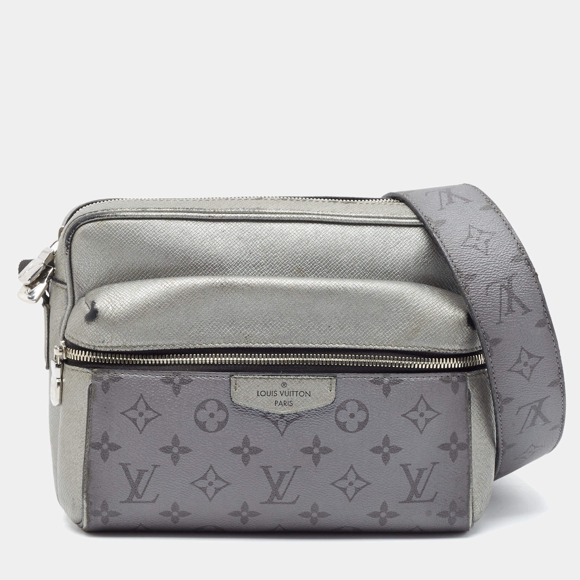 Louis Vuitton Gunmetal Taigarama Canvas and Leather Outdoor Messenger Bag