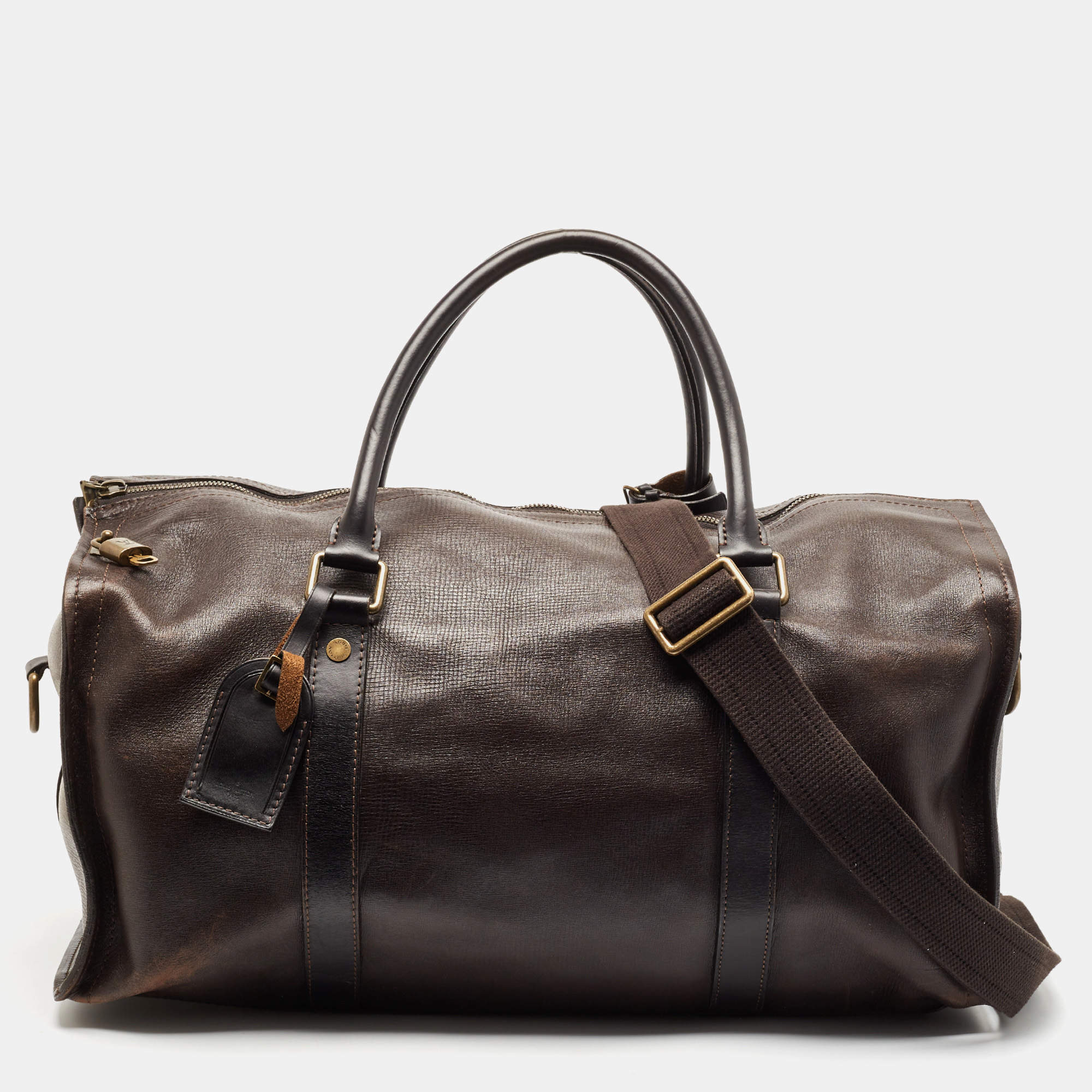 Louis Vuitton Dark Brown Utah Leather Comanche Duffle Bag