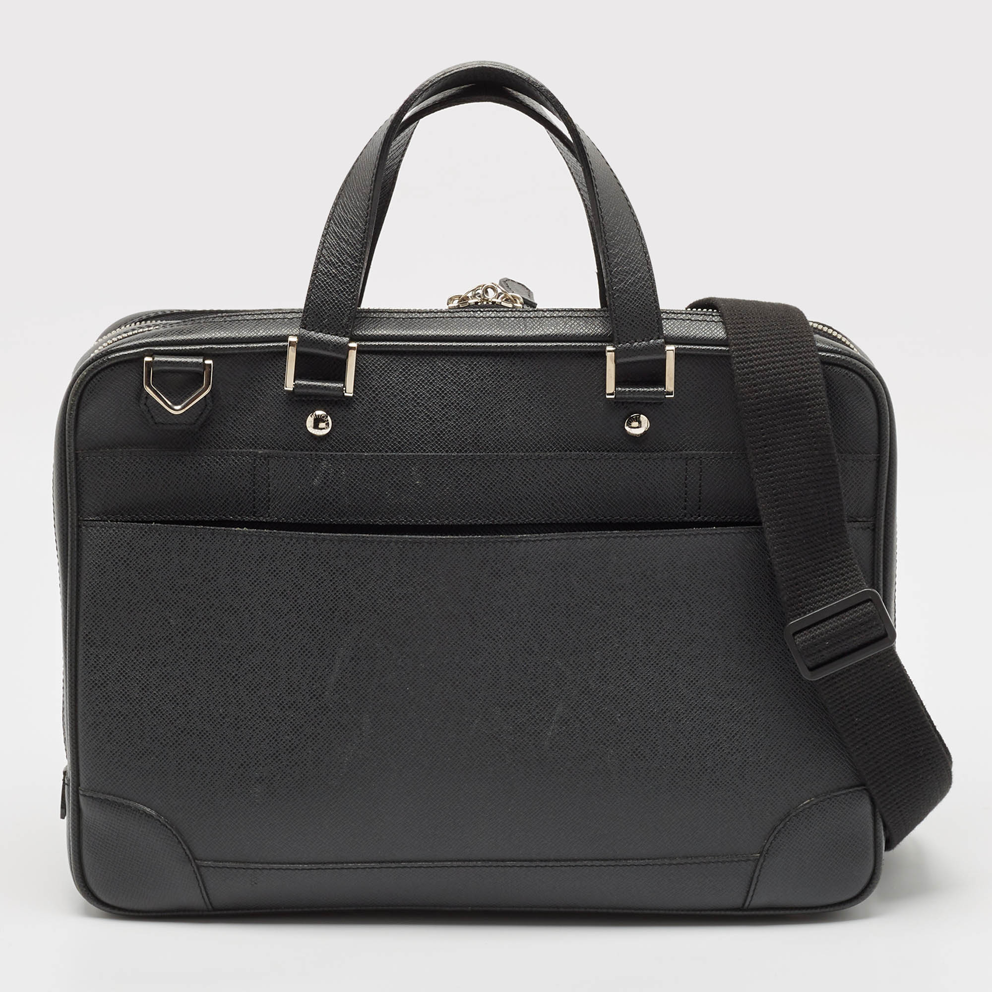 Louis Vuitton Black Taiga Leather Alexander Briefcase