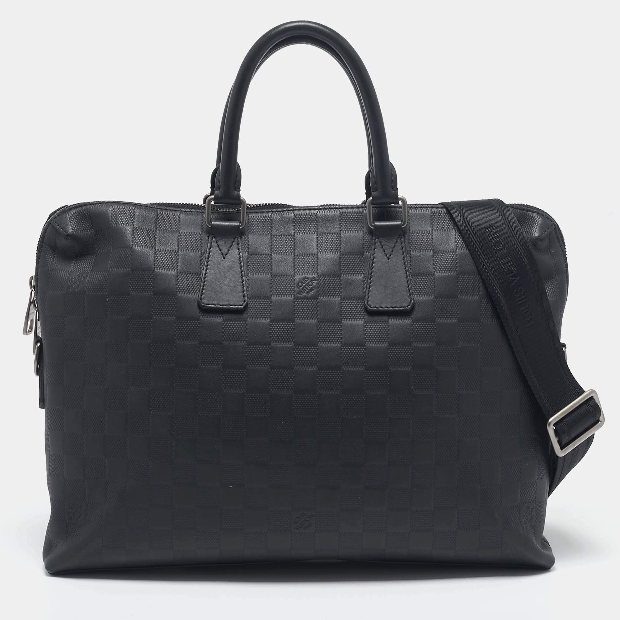 Louis Vuitton Black Damier Infini Leather Porte Documents Voyage PM Bag