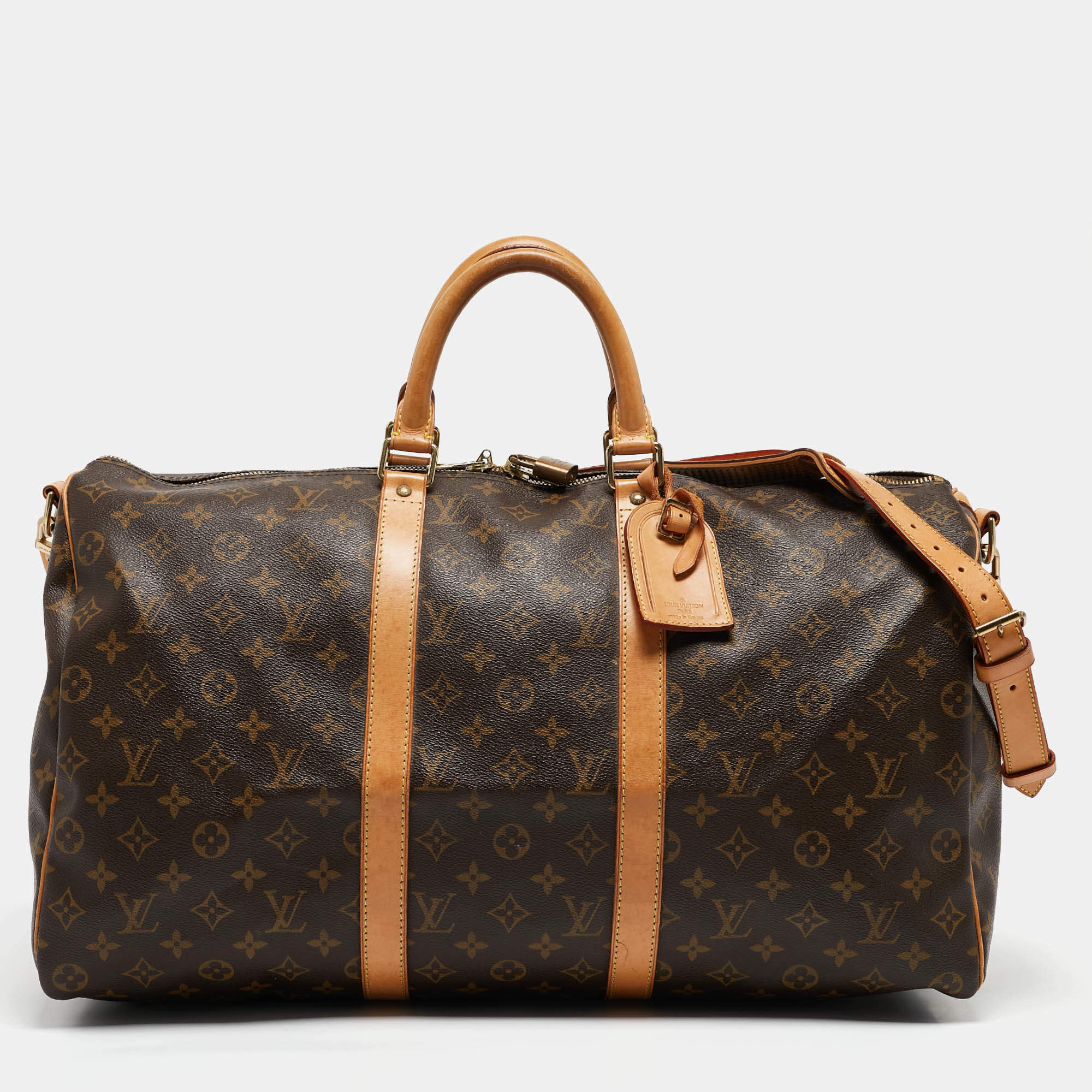 مملوكة مسبقًا Louis Vuitton Monogram Canvas Keepall Bandouliere 50 Bag