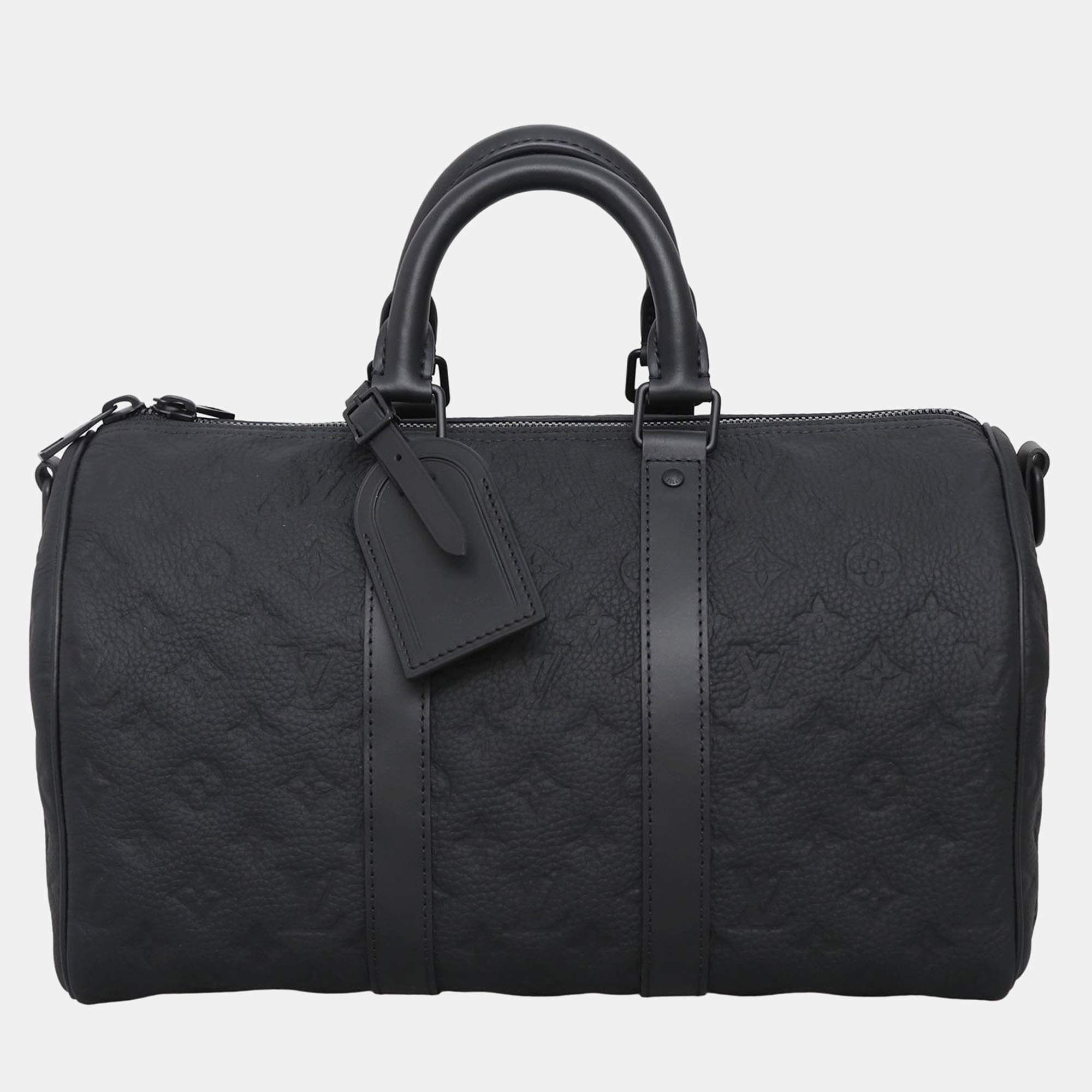 Louis Black Vuitton Monogram Taurillon Keepall Bandouliere 35 Bag