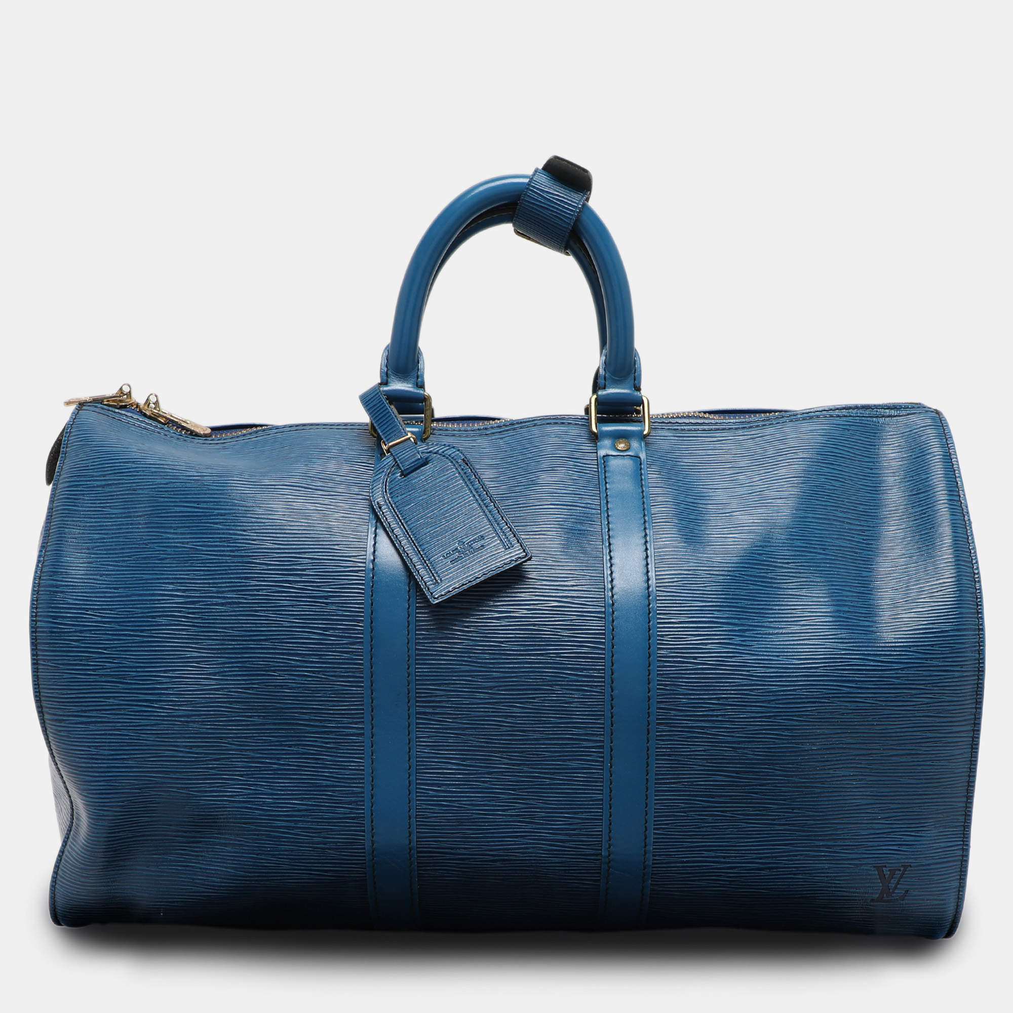 Louis Vuitton Toledo Blue Epi Leather Keepall 45 Bag