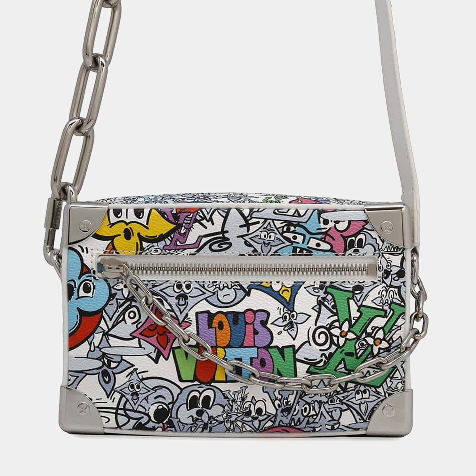 Louis Vuitton White/Multicolor Monogram Comic Mini Soft Trunk Handbag