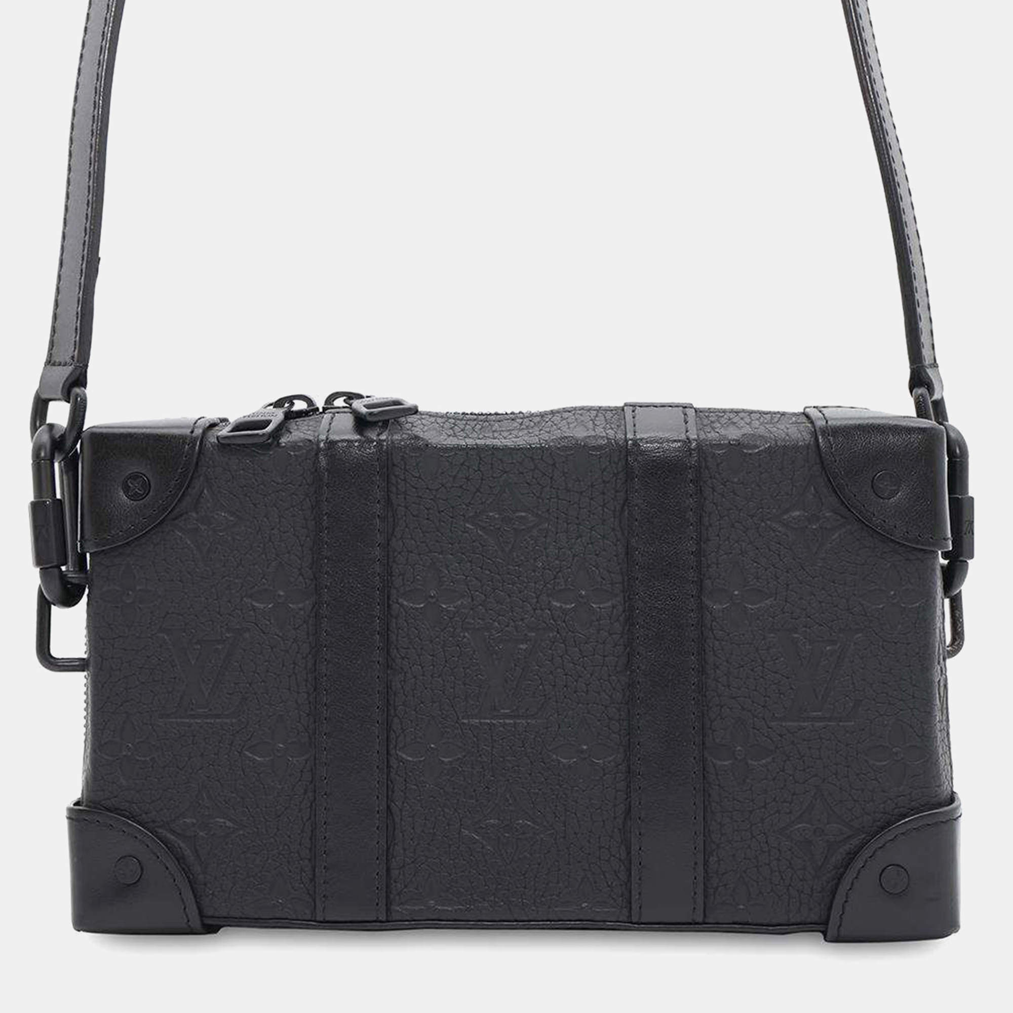 Louis Vuitton Noir Monogram Taurillon Soft Trunk Shoulder Bag