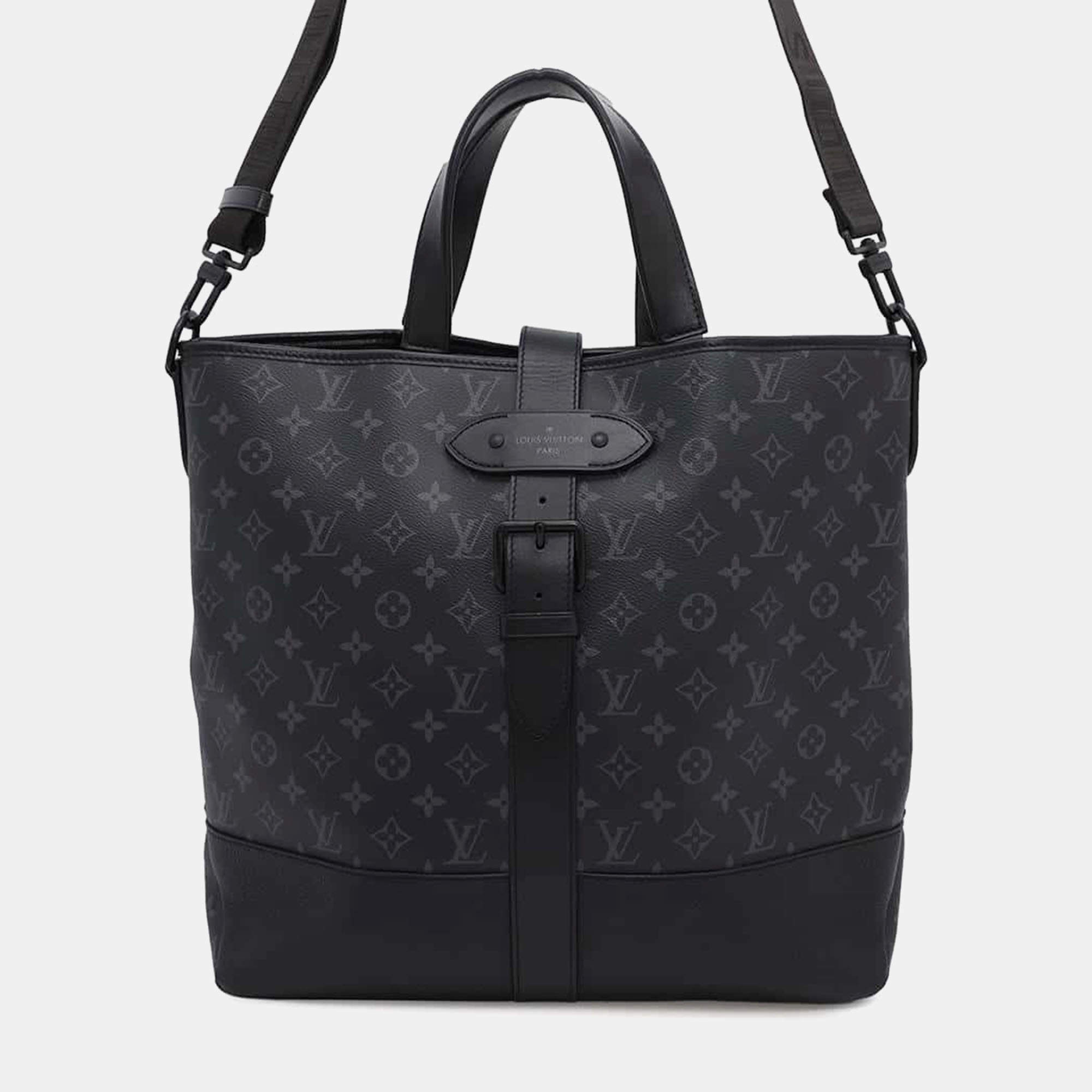 Louis Vuitton Noir Monogram Eclipse Saumur Tote Bag