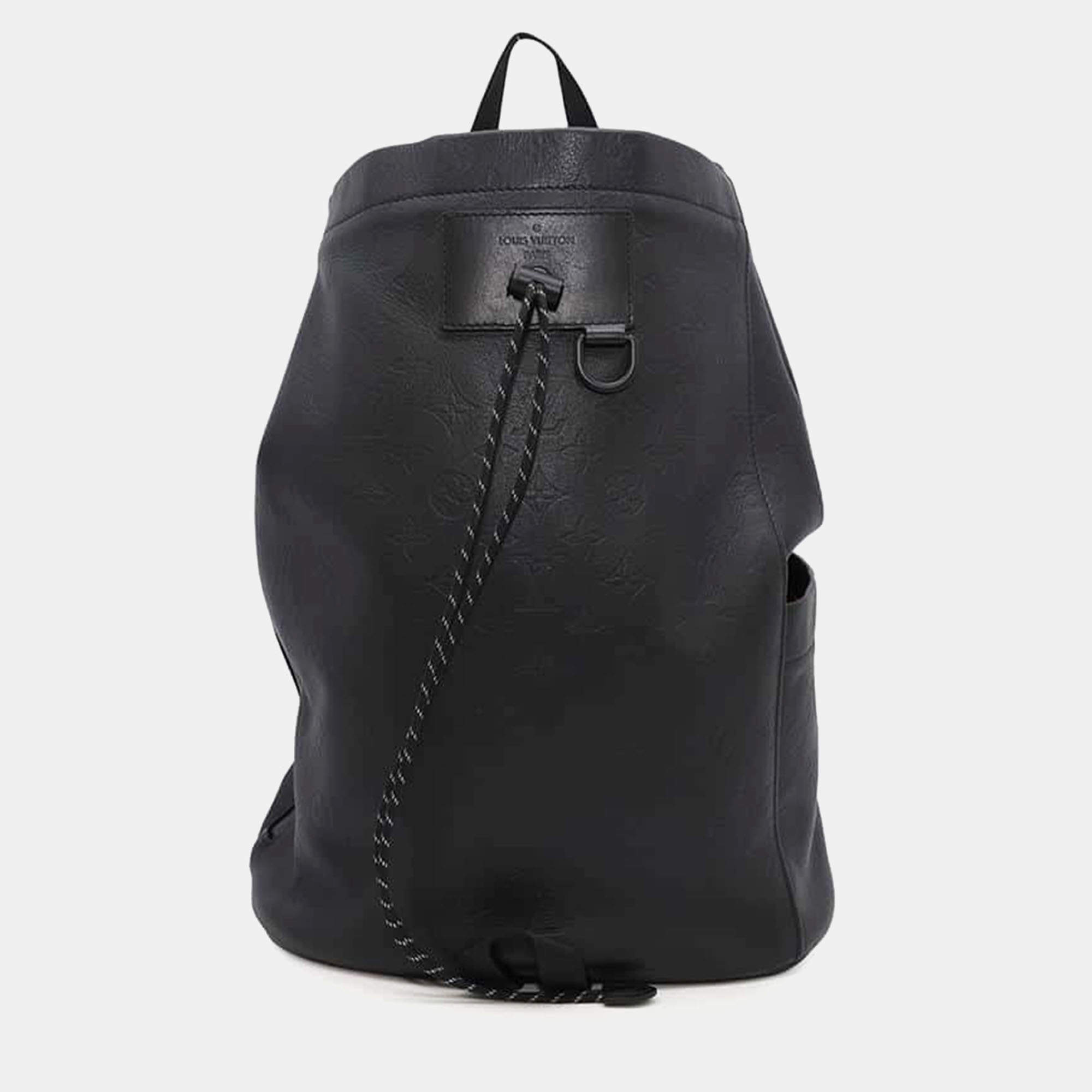 Louis Vuitton Noir/Orange Monogram Shadow Chalk Backpack 