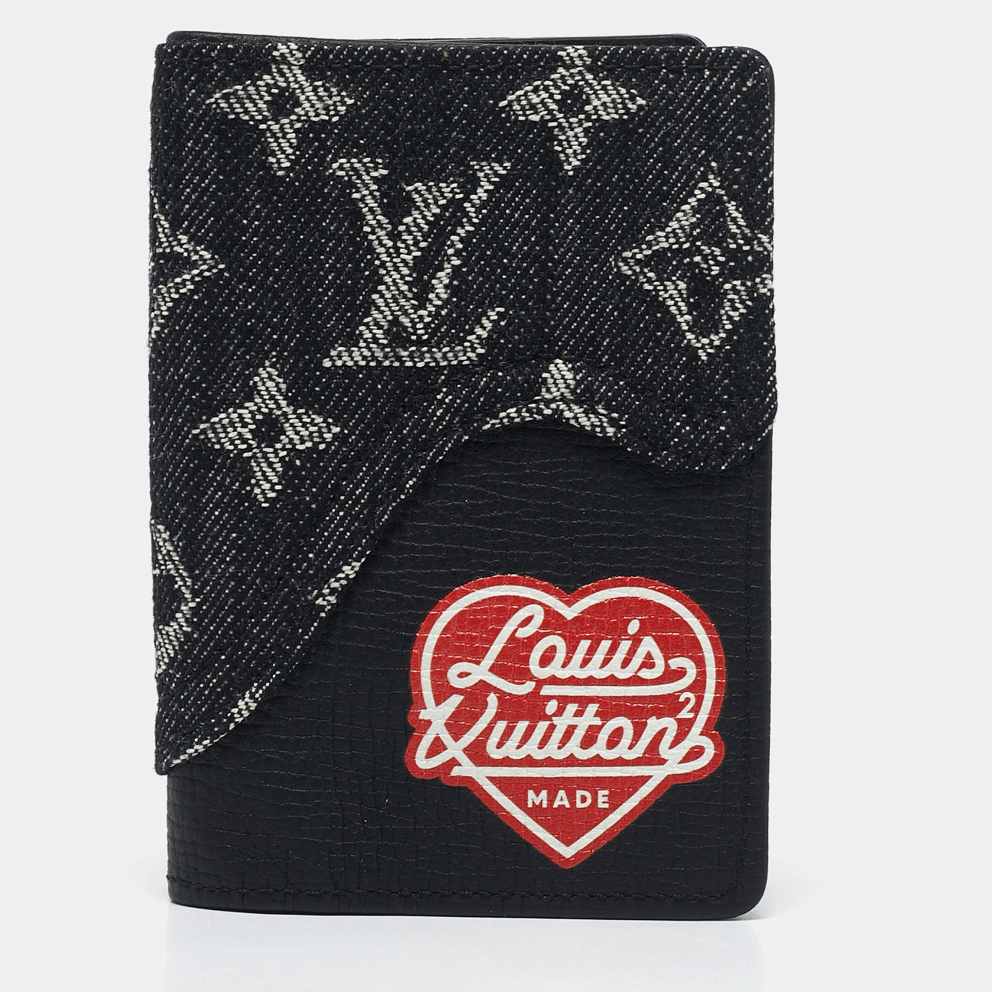  Louis Vuitton x NIGO Monogram Denim and Taurillon Leather Drip Pocket Organizer