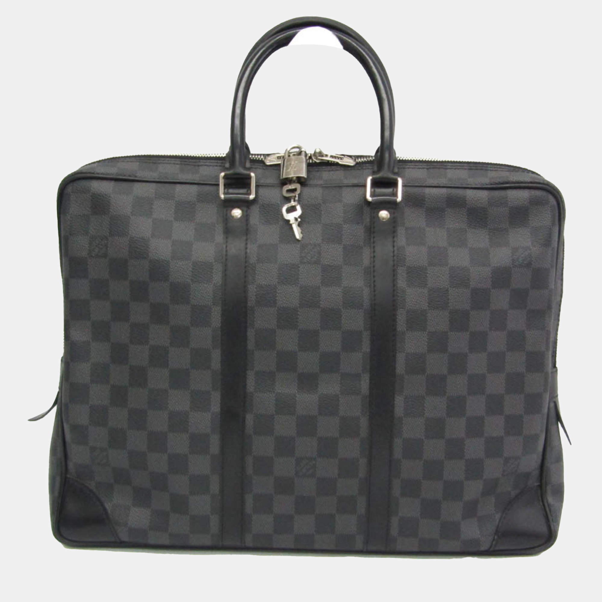 Louis Vuitton Black Damier Graphite Porte-Documents Voyage Briefcase 