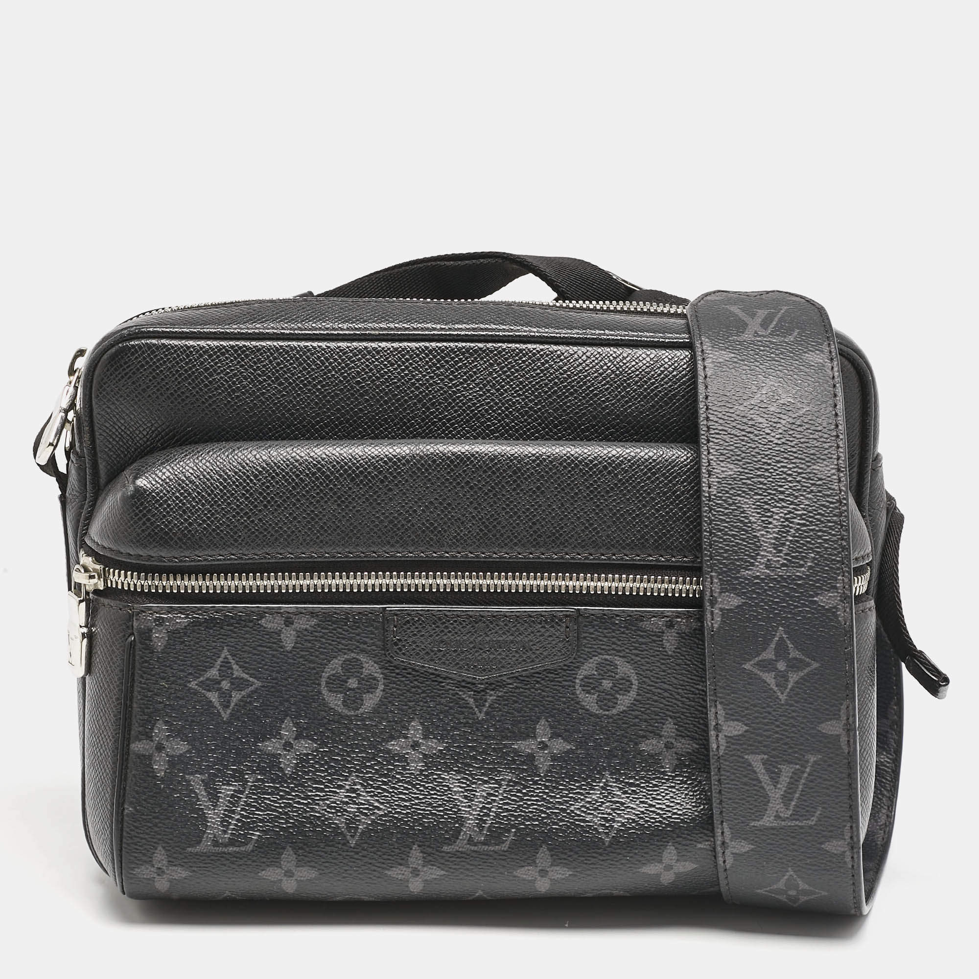 Louis Vuitton Black Monogram Eclipse Canvas and Taiga Leather Outdoor Messenger Bag