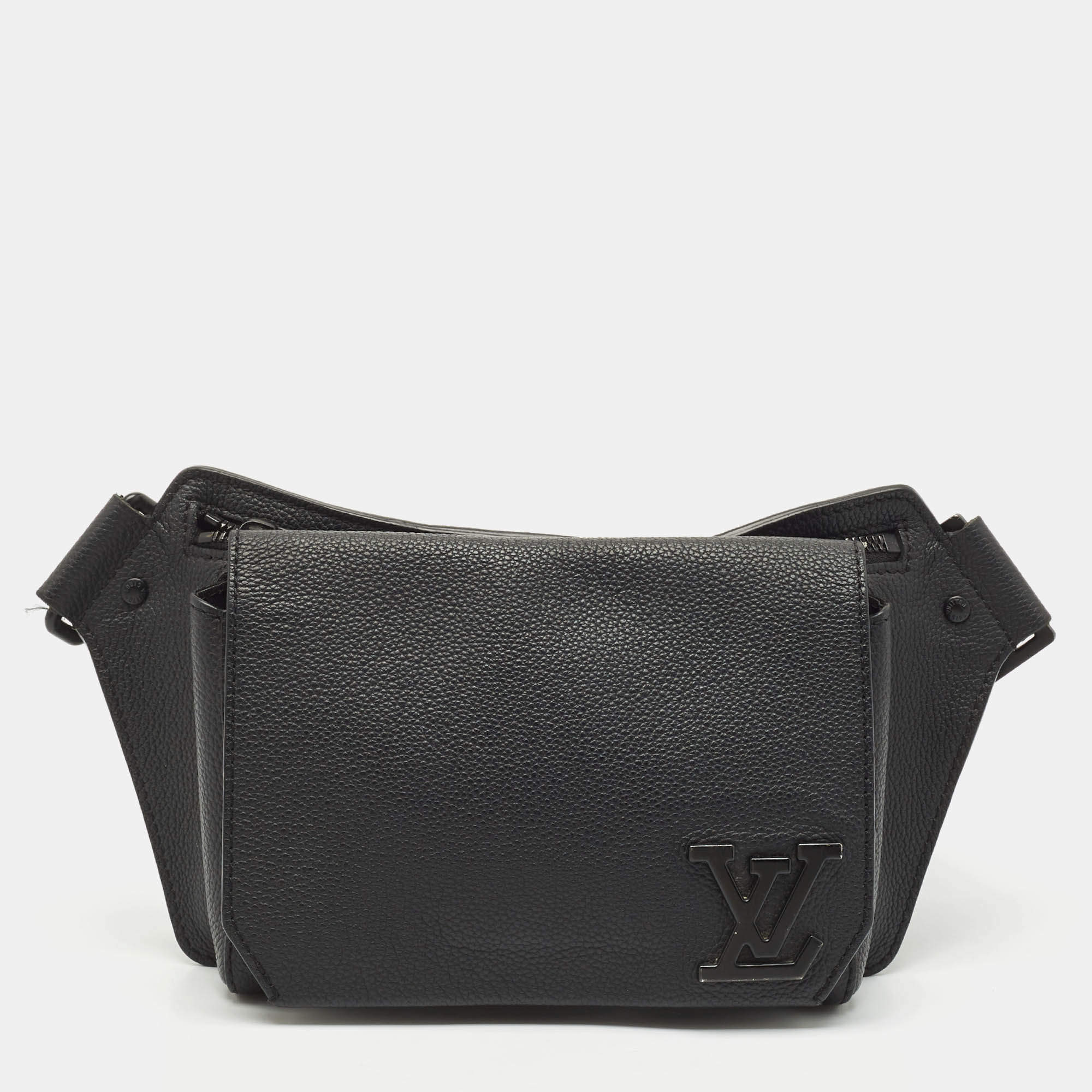 Louis Vuitton Black Leather Take Off Sling Bag