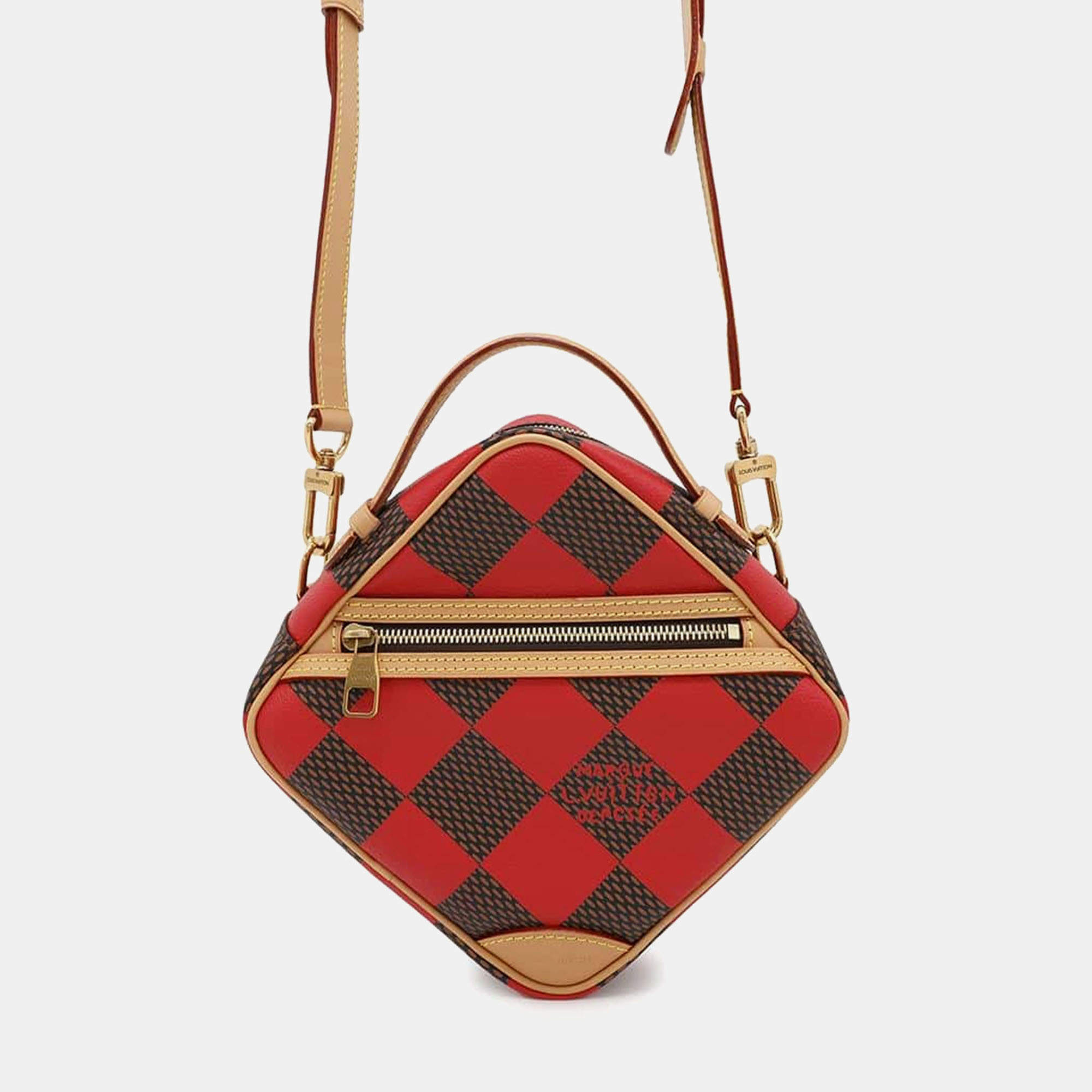 Louis Vuitton Red Damier Pop Chess Messenger Bag