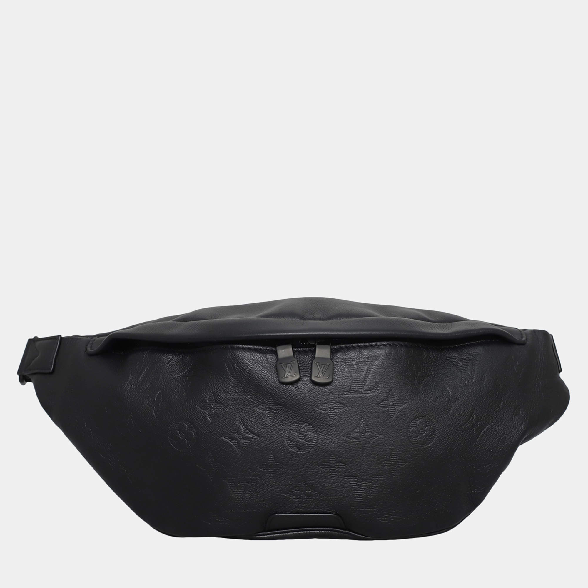 Louis Vuitton Black Monogram Leather Shadow Discovery Bag