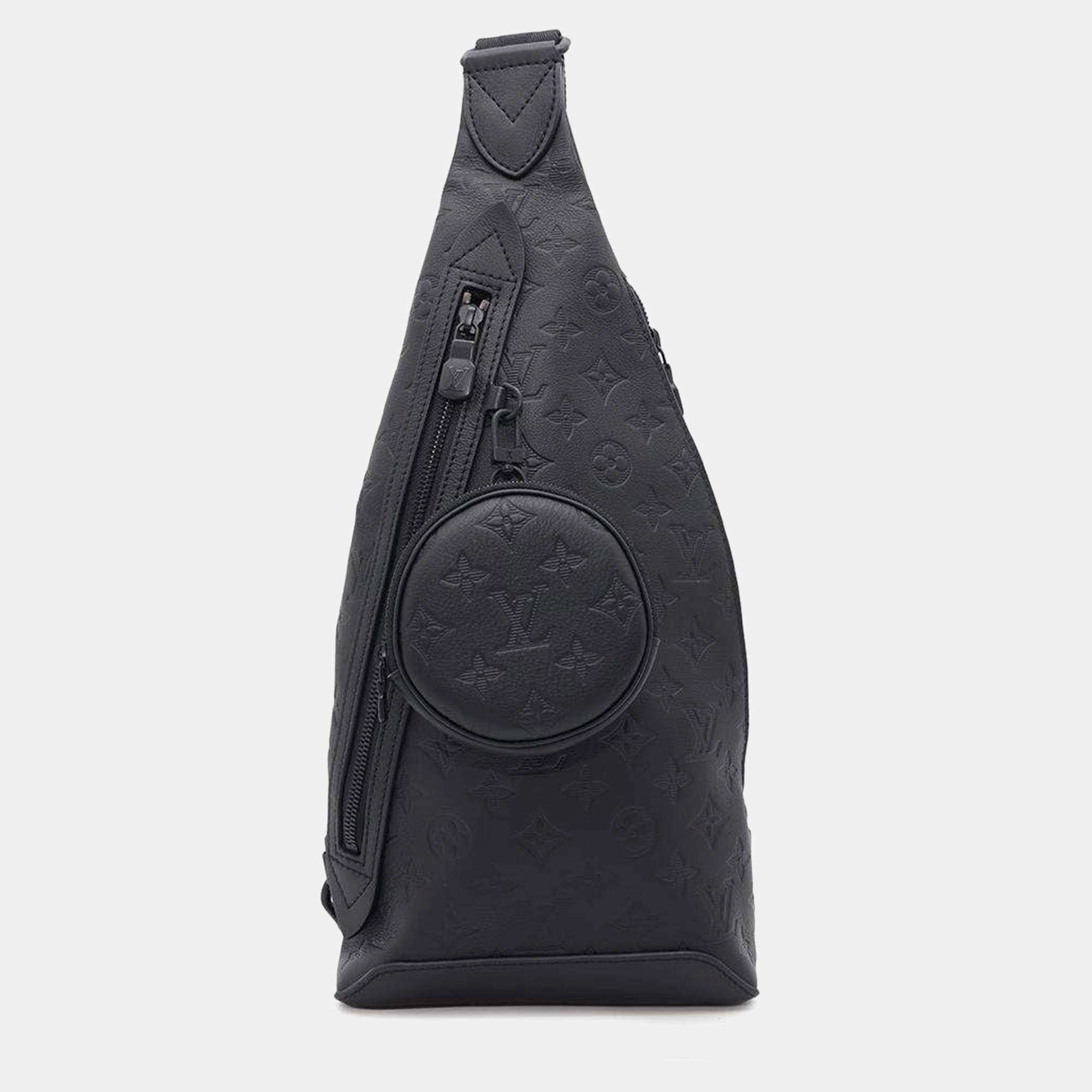 Louis Vuitton Noir Monogram Shadow Leather Duo Sling Bag