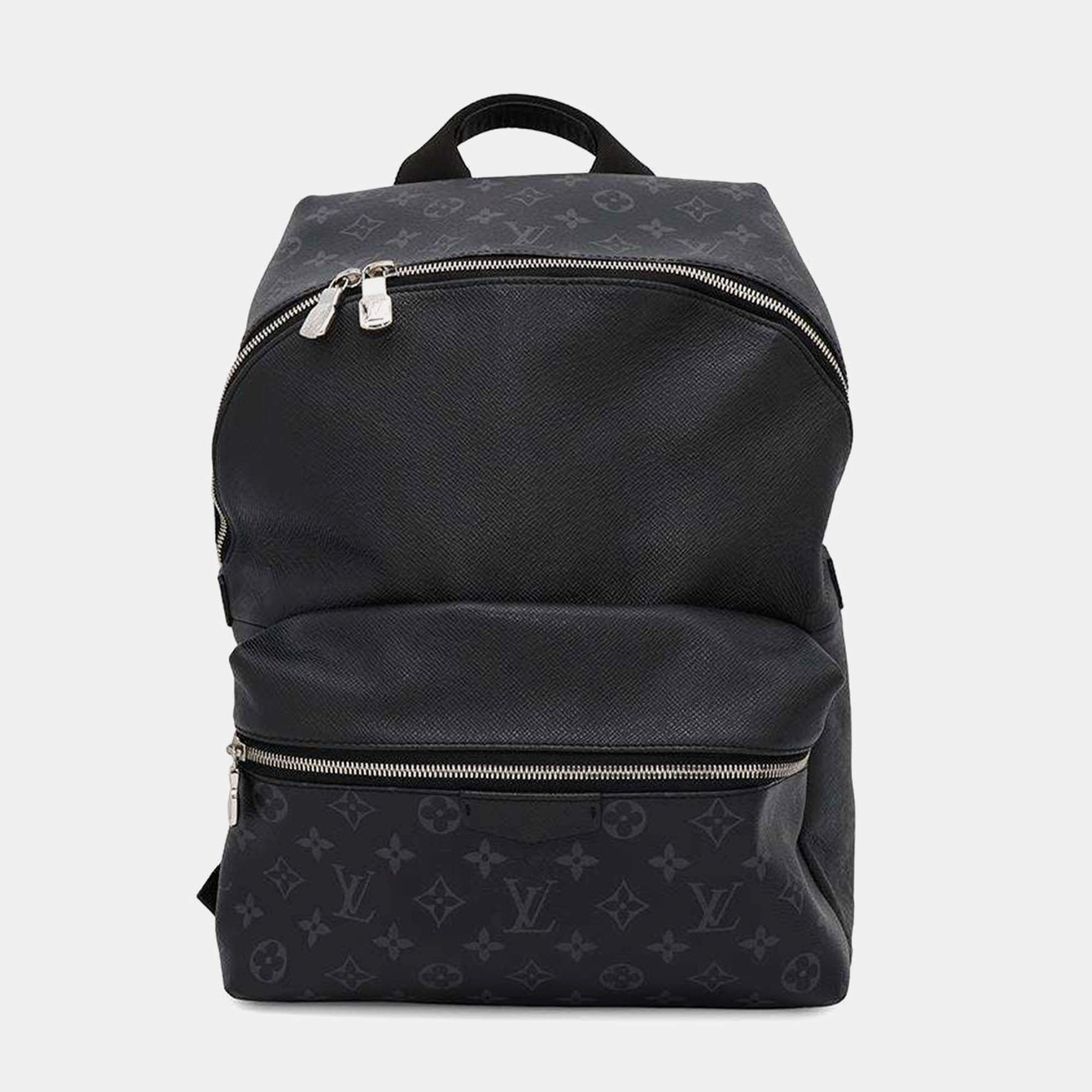 Louis Vuitton Noir Taiga Leather Monogram Eclipse Discovery Backpack  