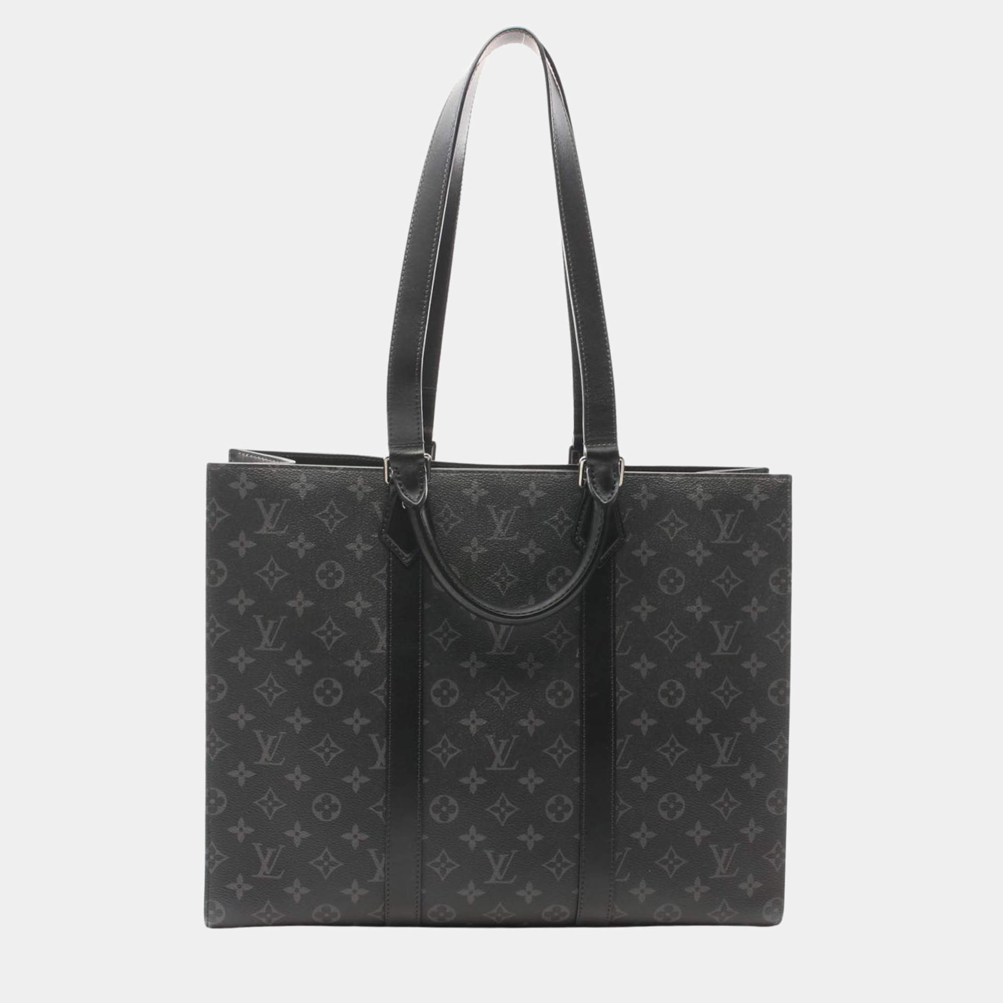 Louis Vuitton Black Monogram Eclipse Sac Plat Tote Bag
