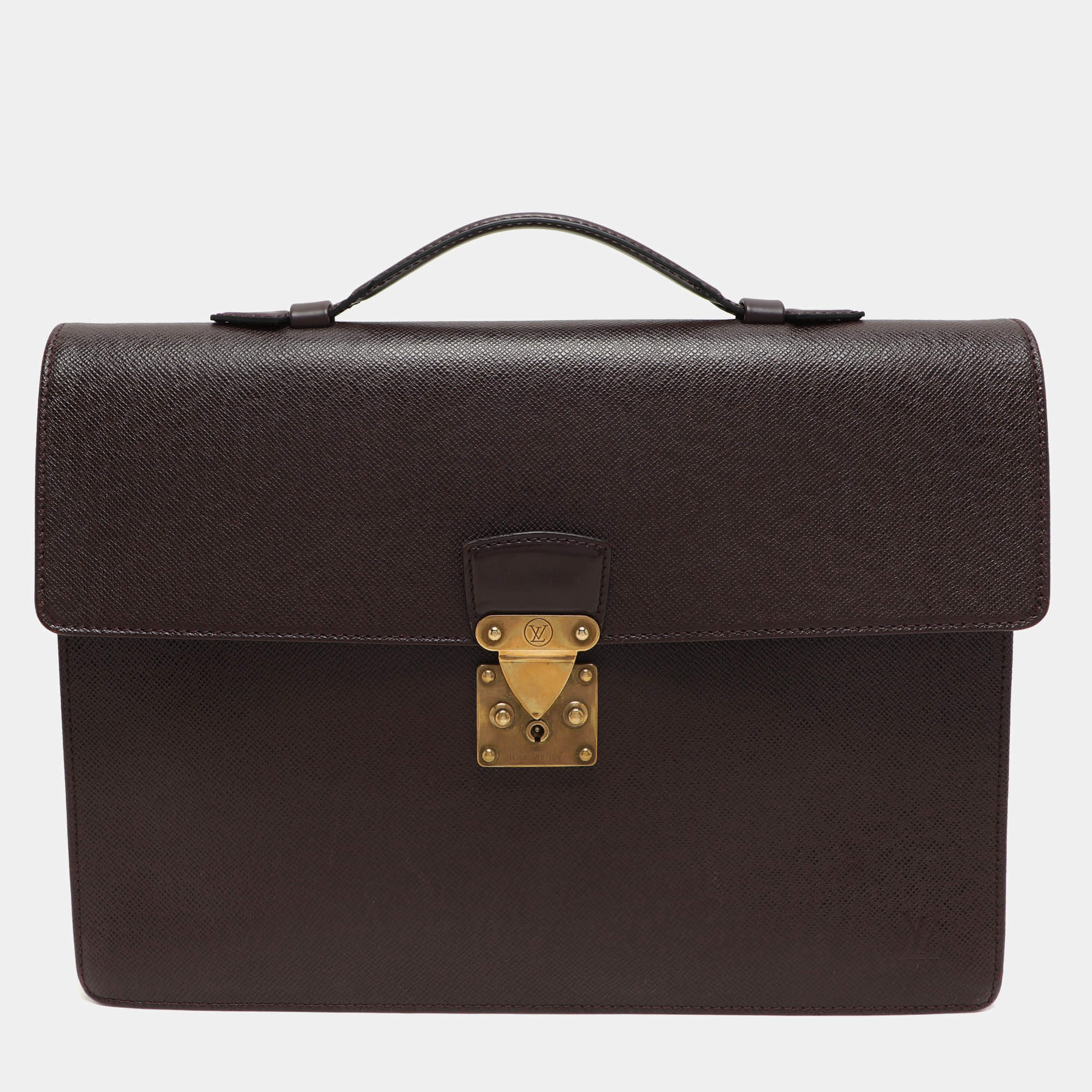 Louis Vuitton Burgundy Taiga Leather Serviette Kourad Briefcase