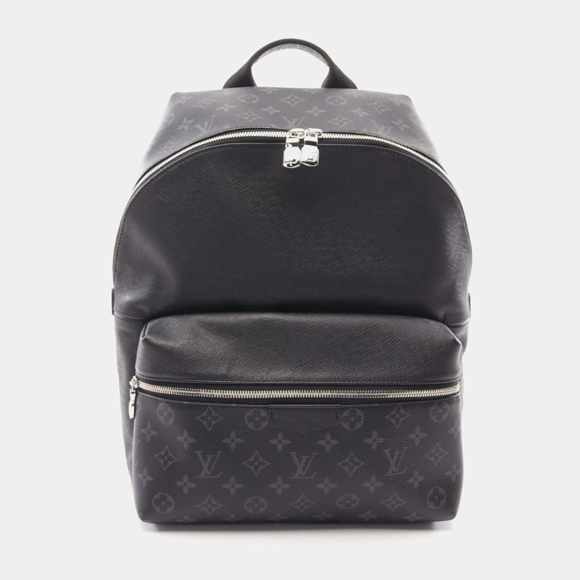 Louis Vuitton Black Monogram Eclipse Taiga Discovery PM Backpack Bag 