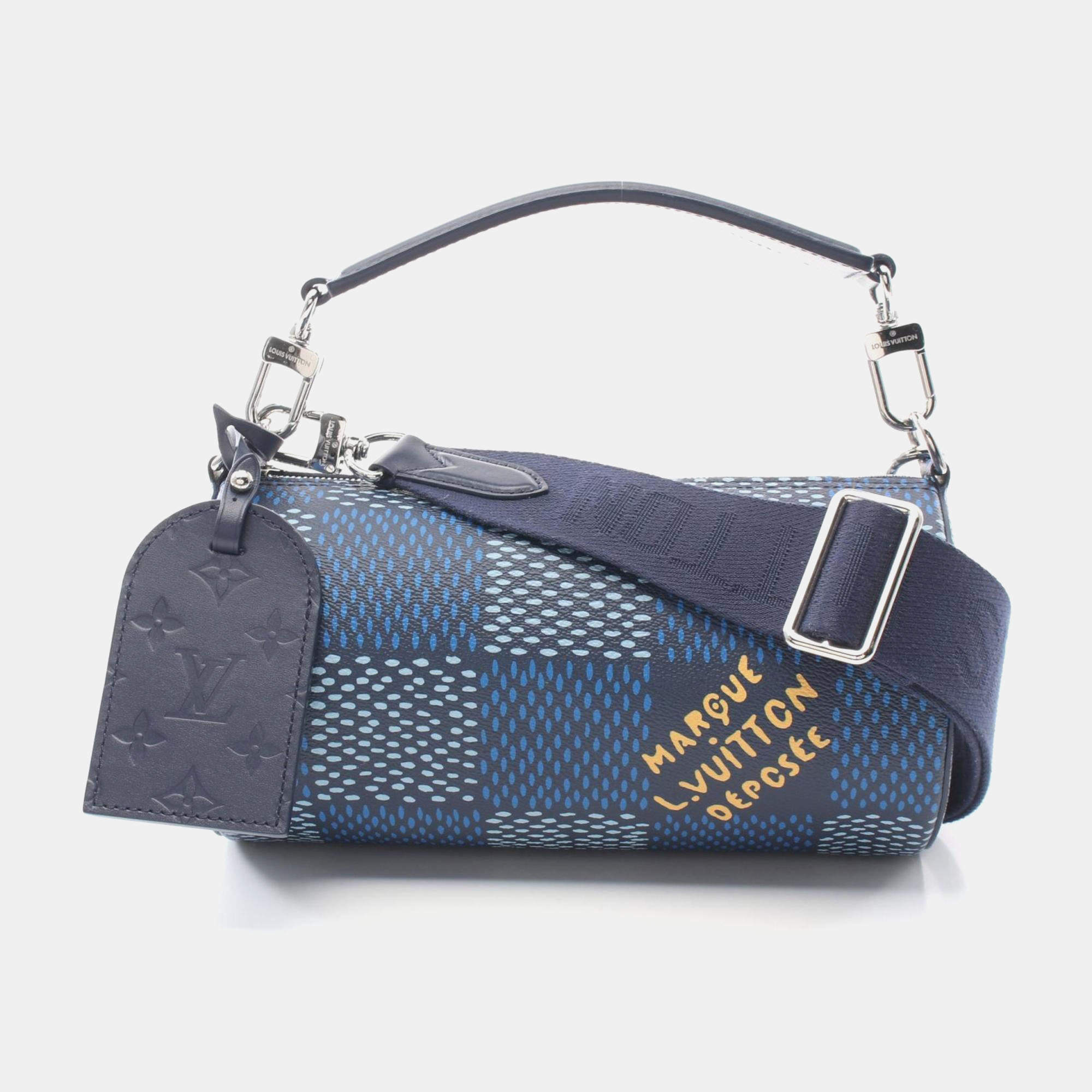 Louis Vuitton Coated Canvas Leather Soft Polochon PM Damier Heritage Handbag