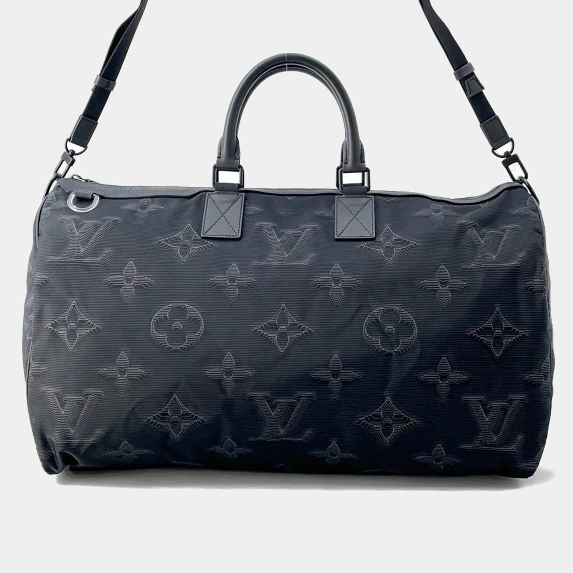 Louis Vuitton  Noir/Green 3D Monogram Reversible Nylon Keepall Bandouliere 50 Shoulder Bag
