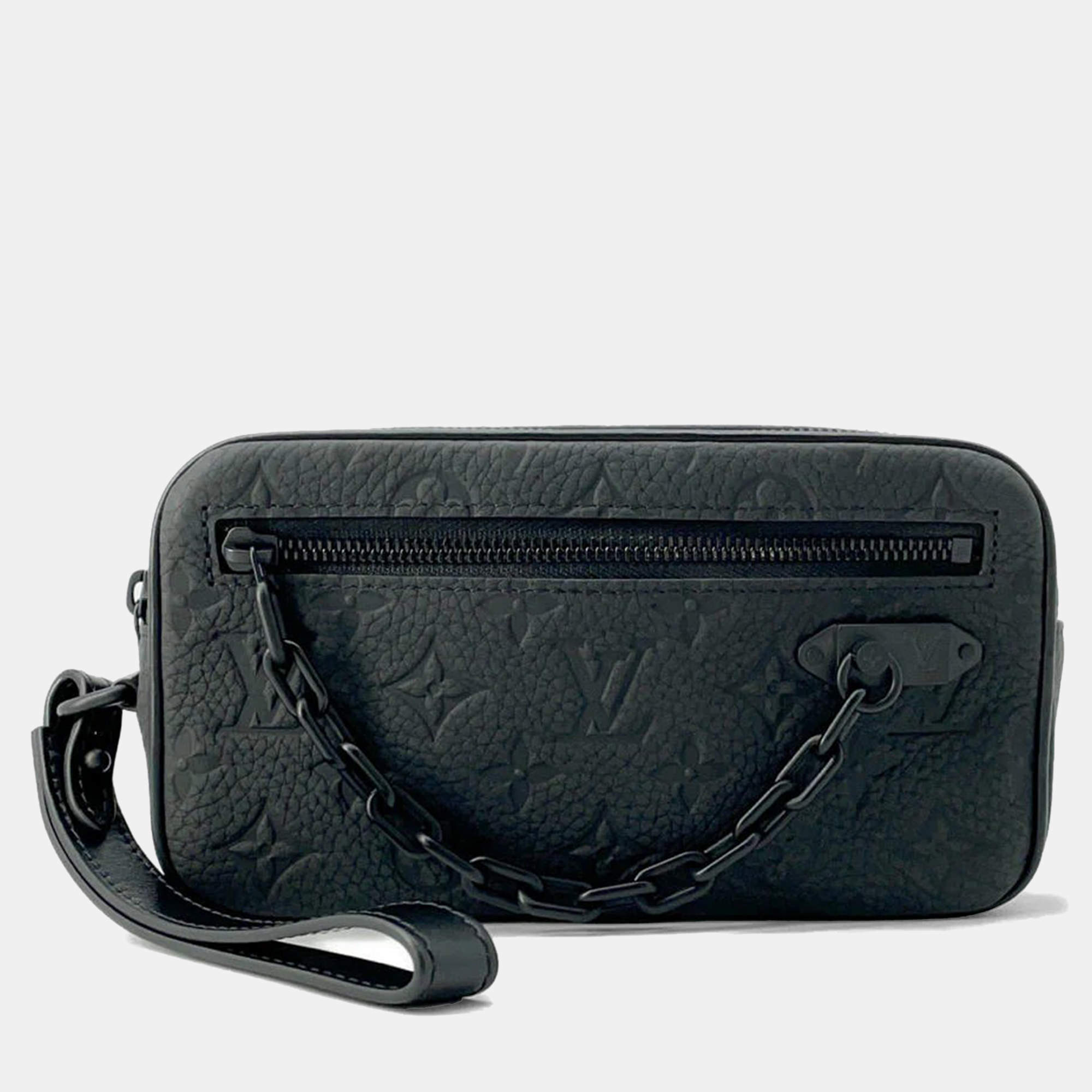 Louis Vuitton Noir Monogram Taurillon Pochette Volga Shoulder Bag