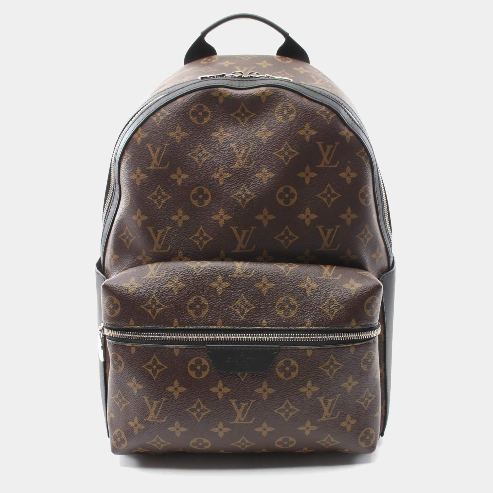 Louis Vuitton Discovery PM Brown Black Coated Canvas Leather Monogram Backpack Bag 