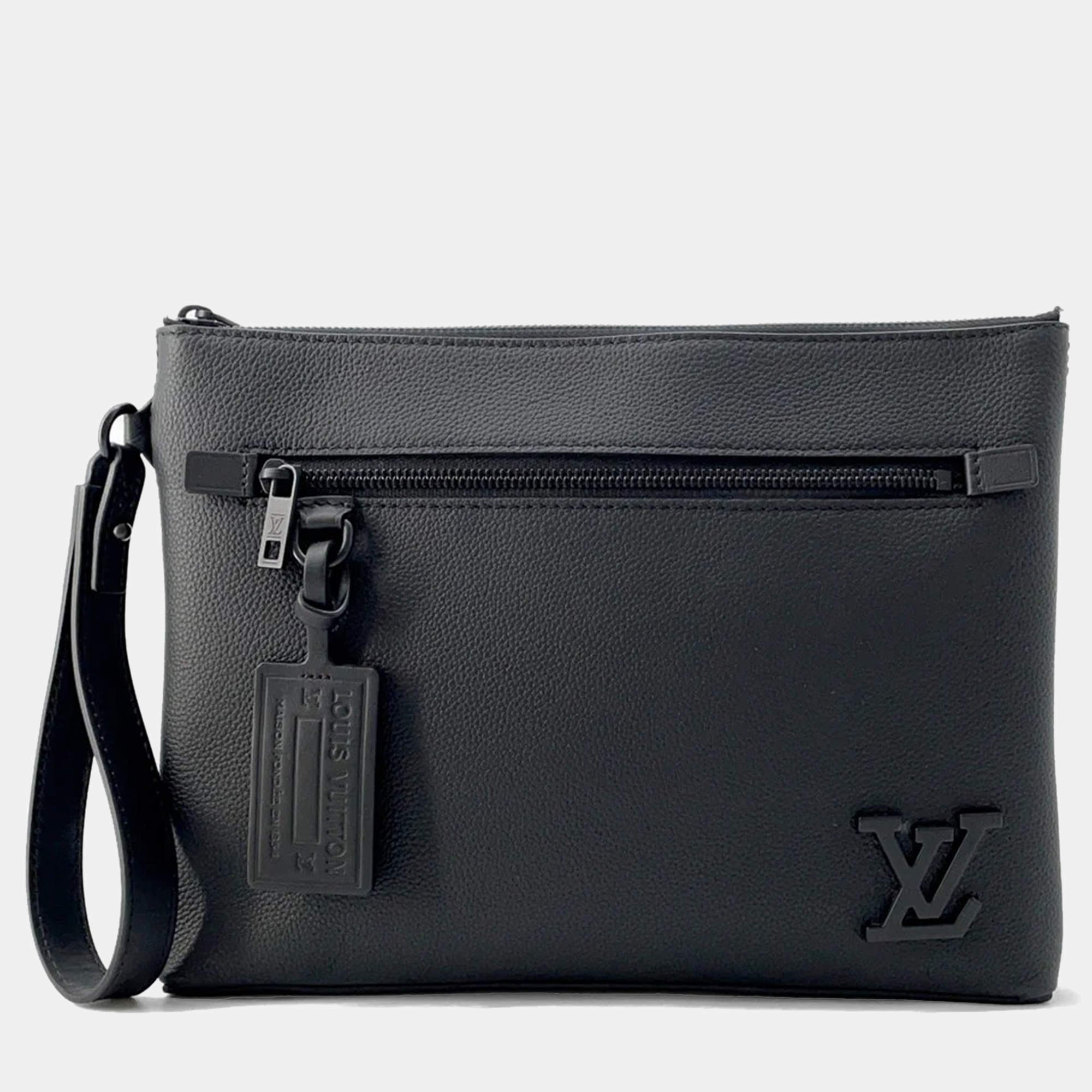 Louis Vuitton Take Off Pouch Noir Grain Leather