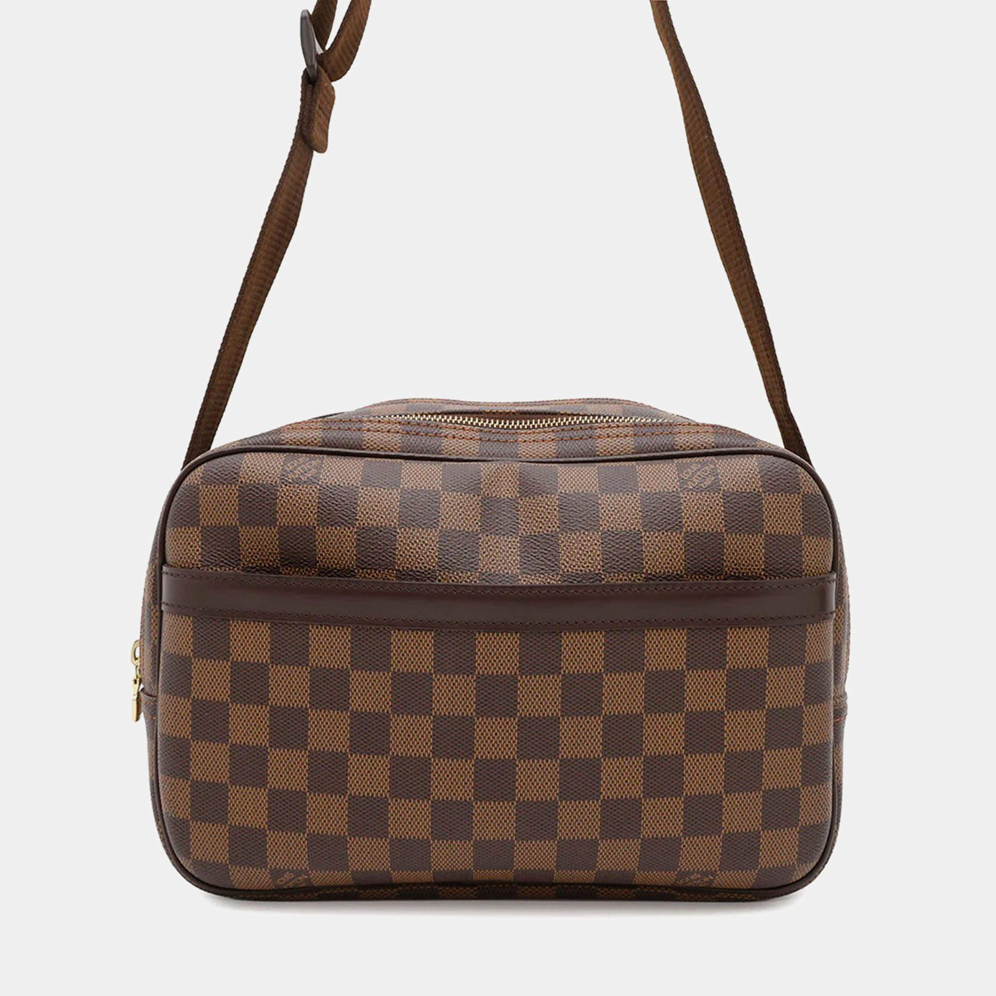 Louis Vuitton Reporter Beige Damier Ebene Canvas Size Pm