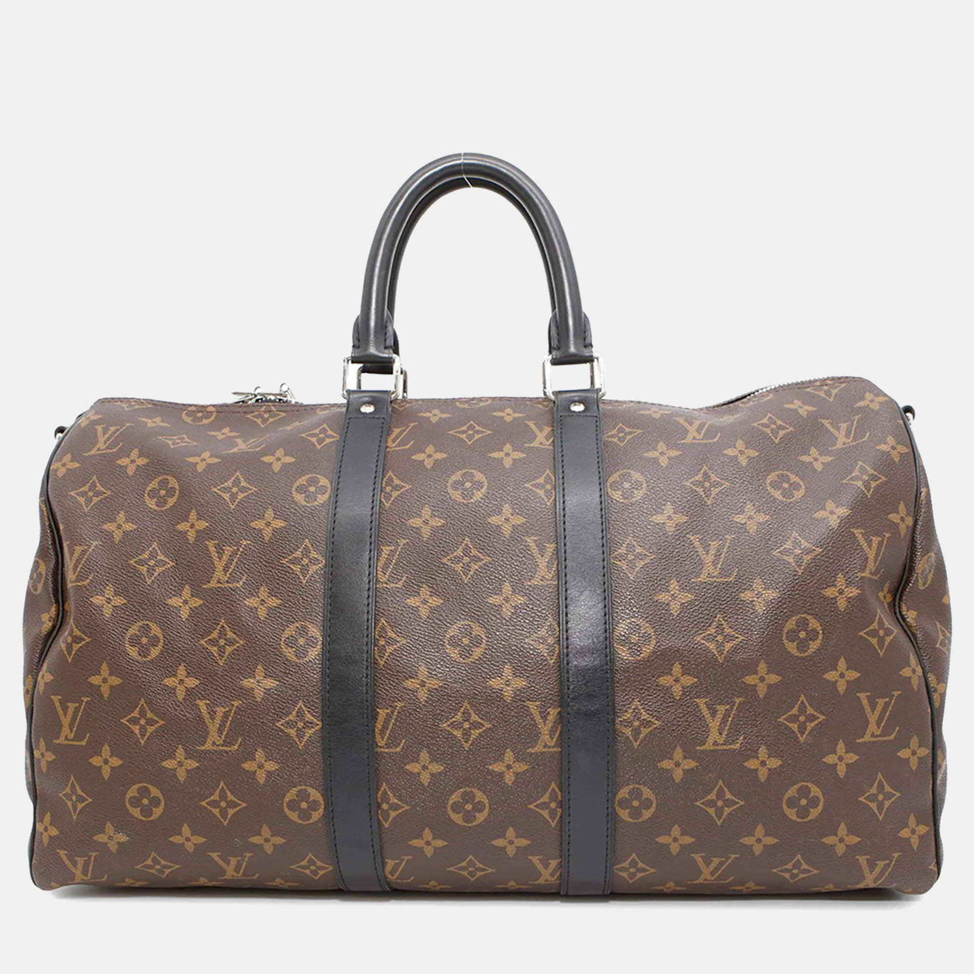 Louis Vuitton Keepall Bandoulière 45 Brown Monogram Macassar Canvas Bag