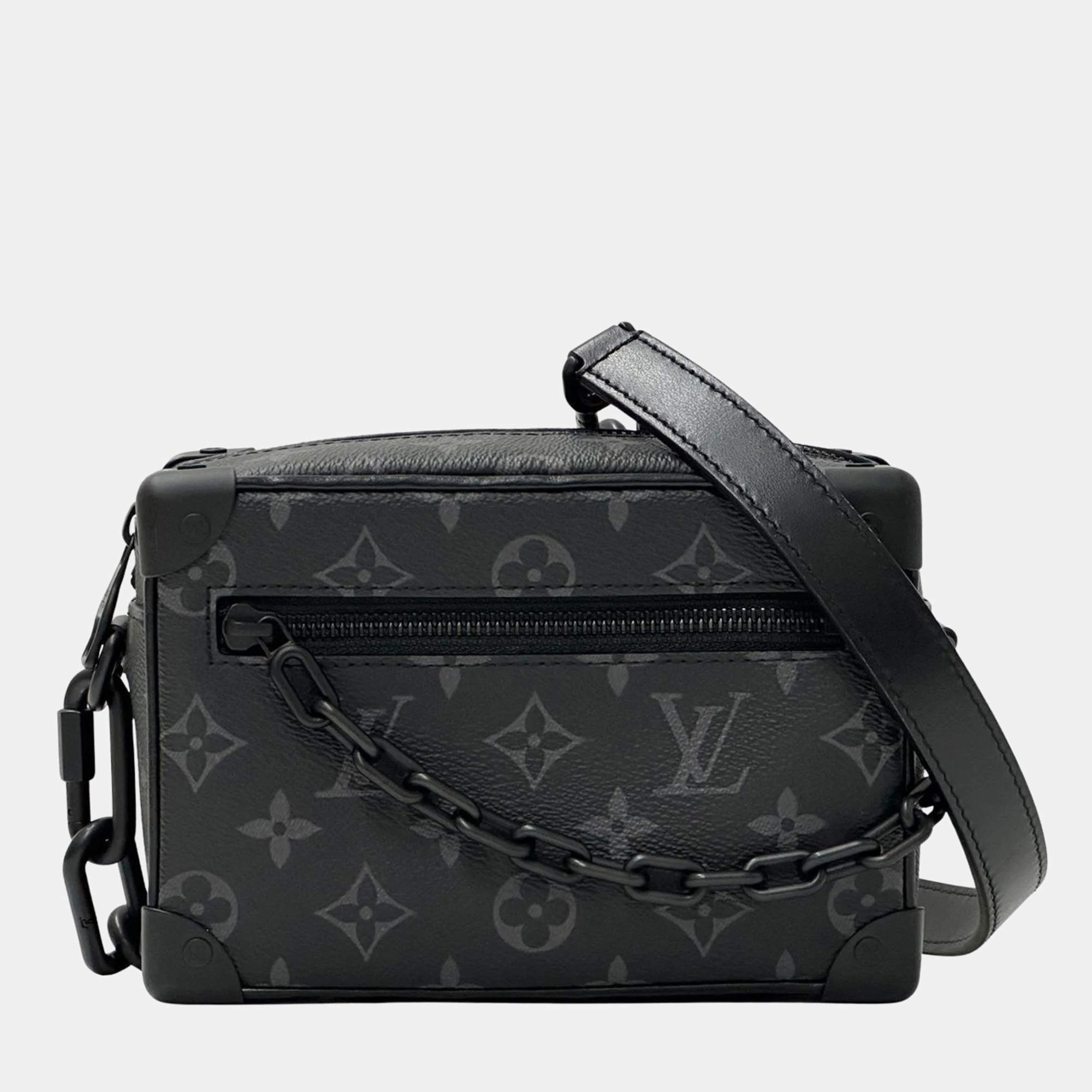 Louis Vuitton Bag Monogram Eclipse Men'S Shoulder Mini Soft Trunk Black Gray Chain Compact