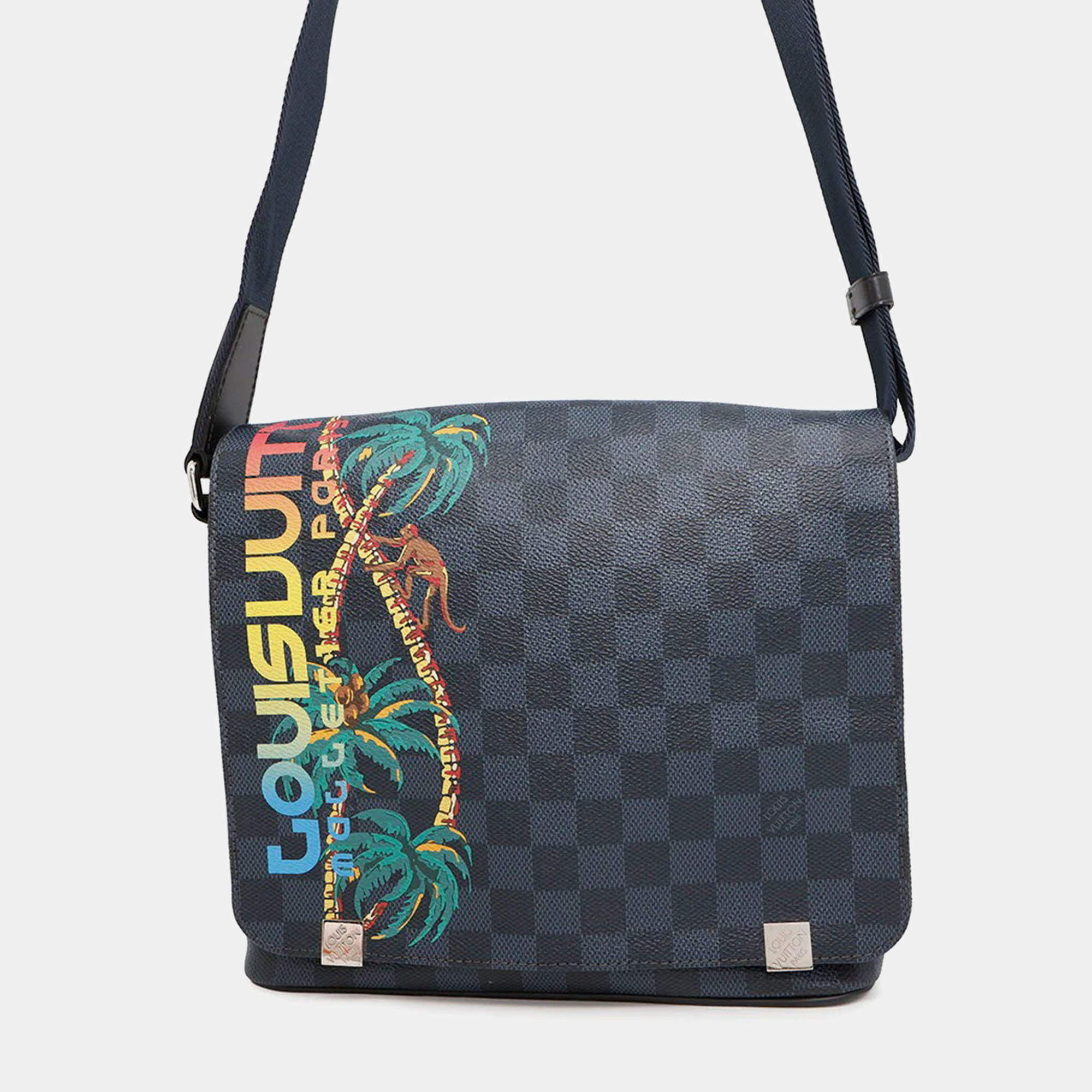 Louis Vuitton District Noir Damier Cobalt Canvas Size Pm