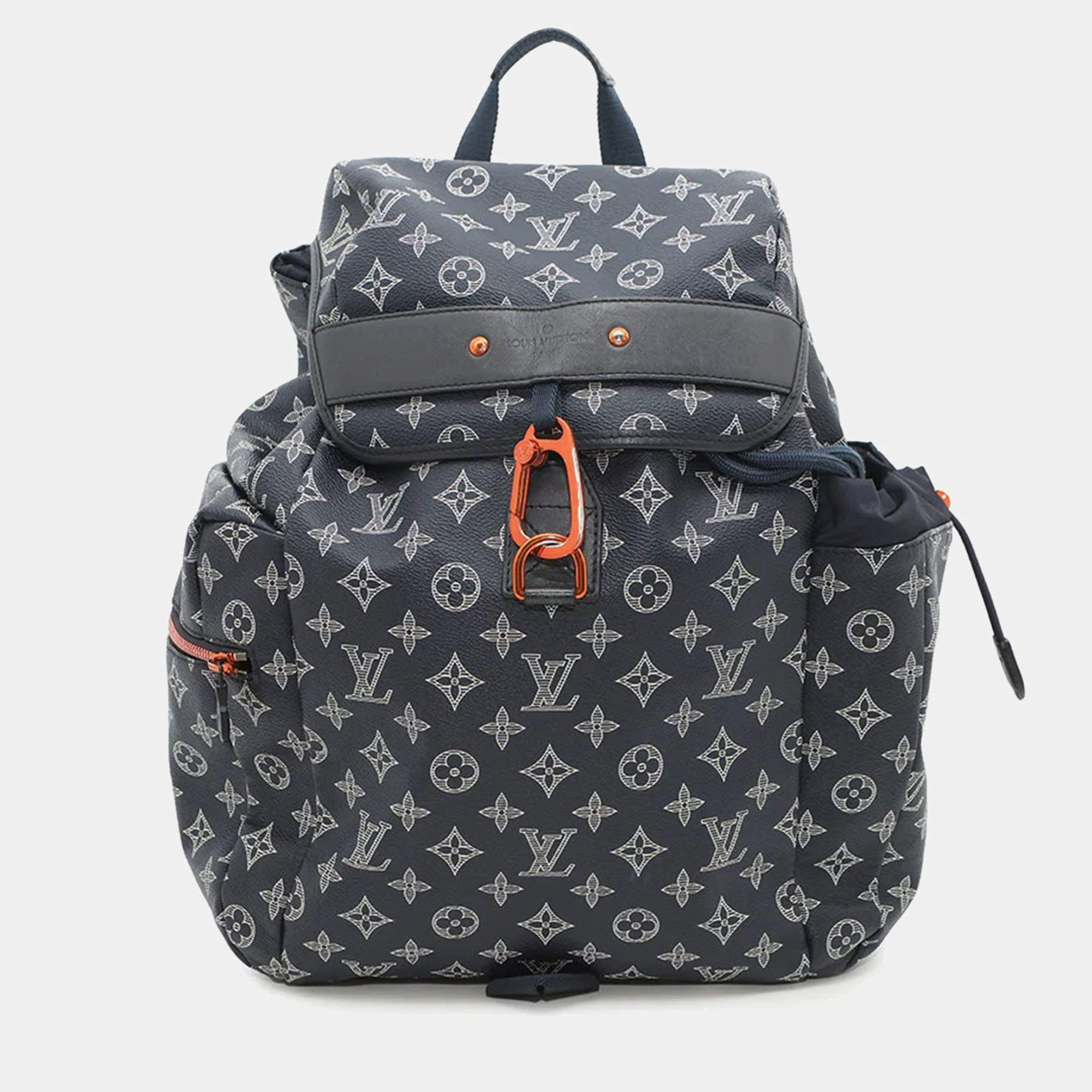 Pre Owned Louis Vuitton Discovery Backpack Navym43693 Monogram Ink