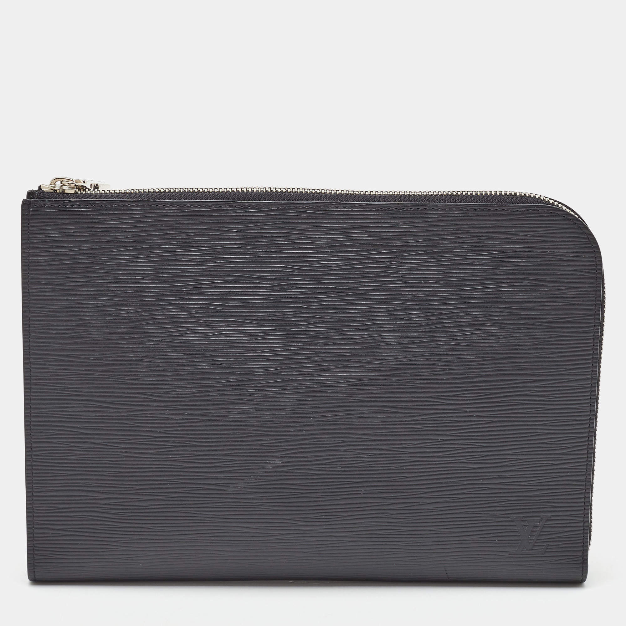 مملوكة مسبقًا Louis Vuitton Black Epi Leather Pochette Homme Clutch Bag