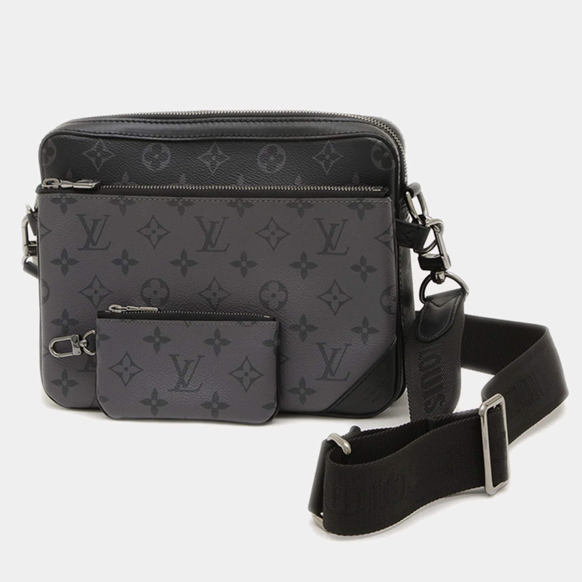 Pre Owned Louis Vuitton Trio Messenger Monogram Eclipse Canvas Shoulder Bag