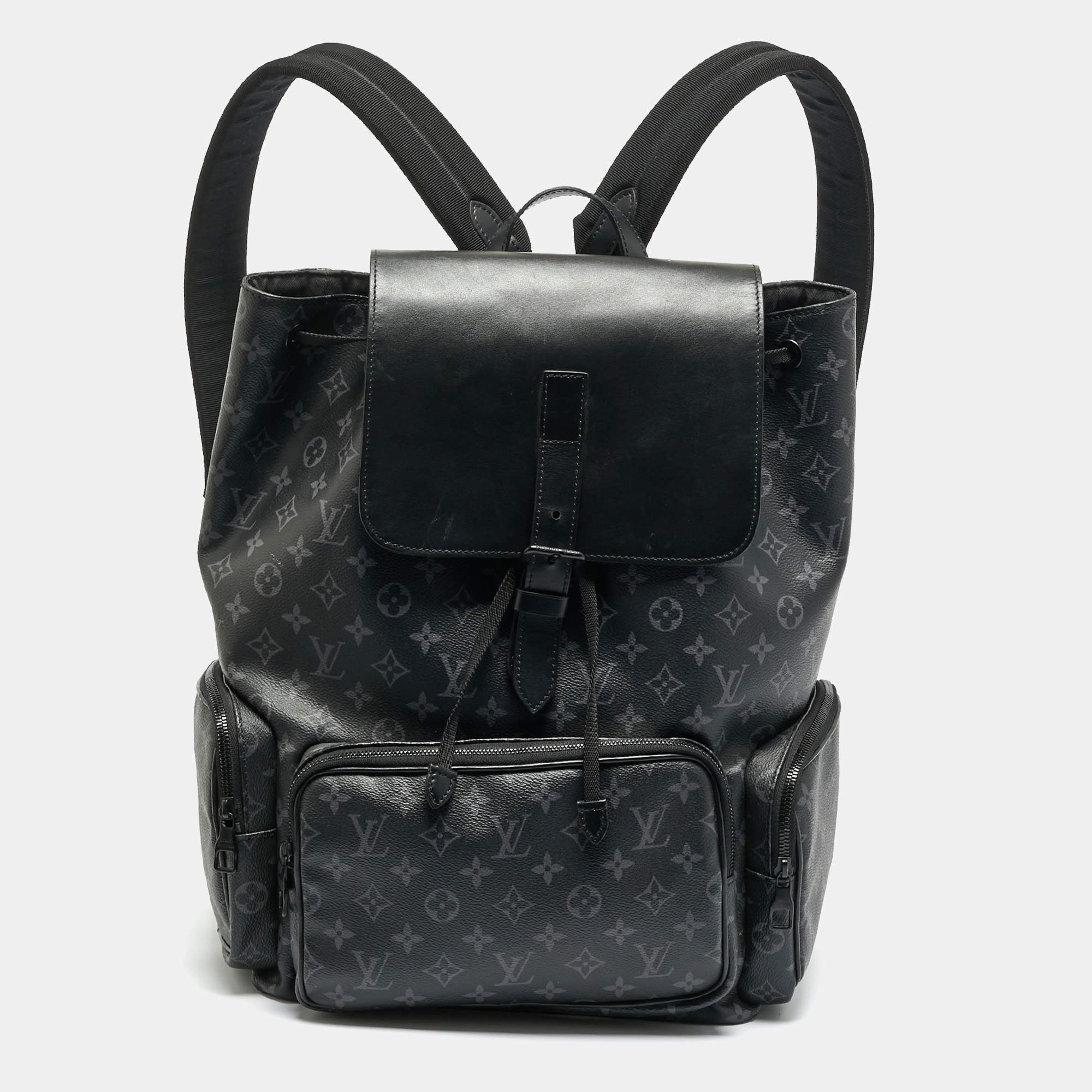 Pre Owned Louis Vuitton Monogram Eclipse Canvas Trio Backpack