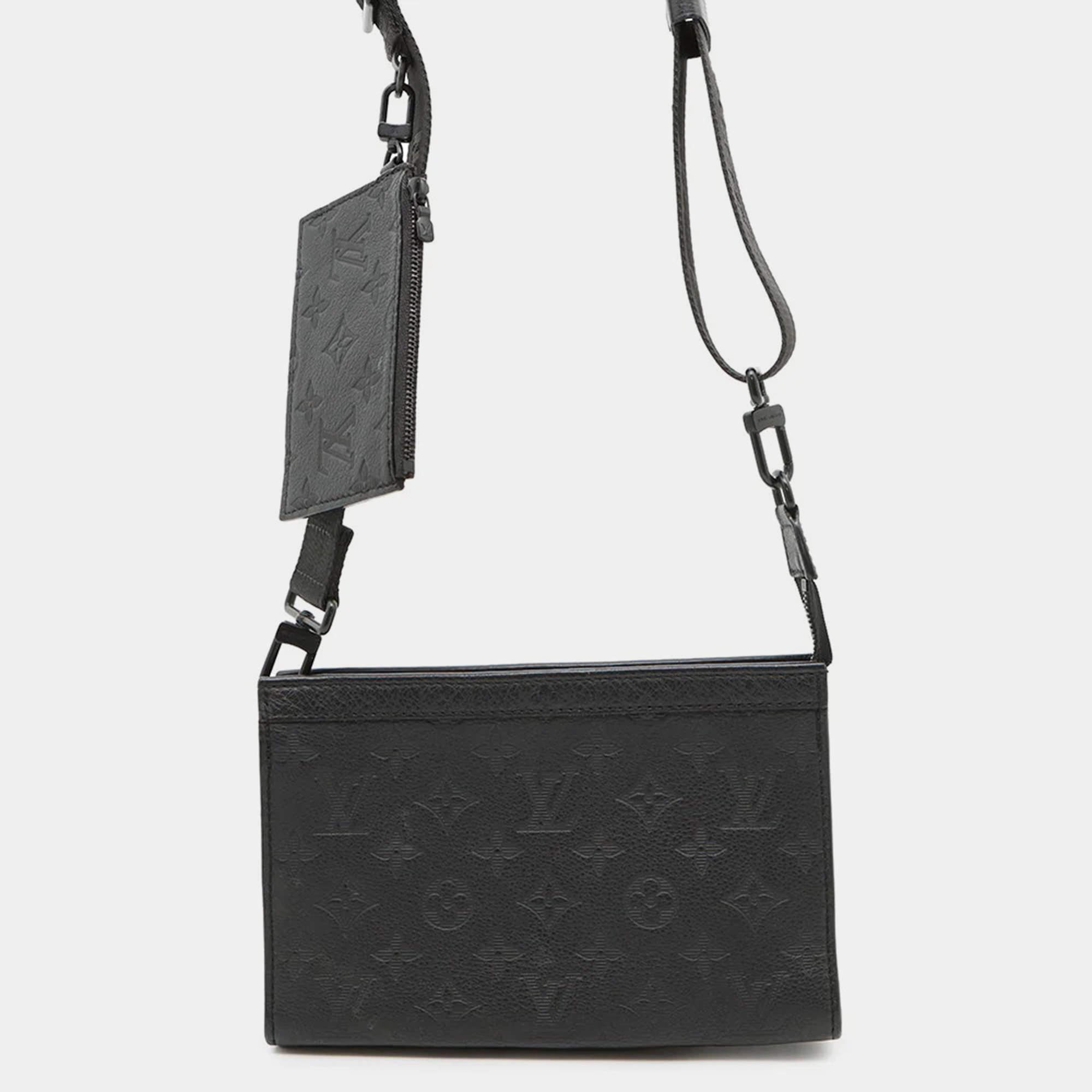 Pre Owned Louis Vuitton Gaston Wearable Wallet Noir Monogram Shadow