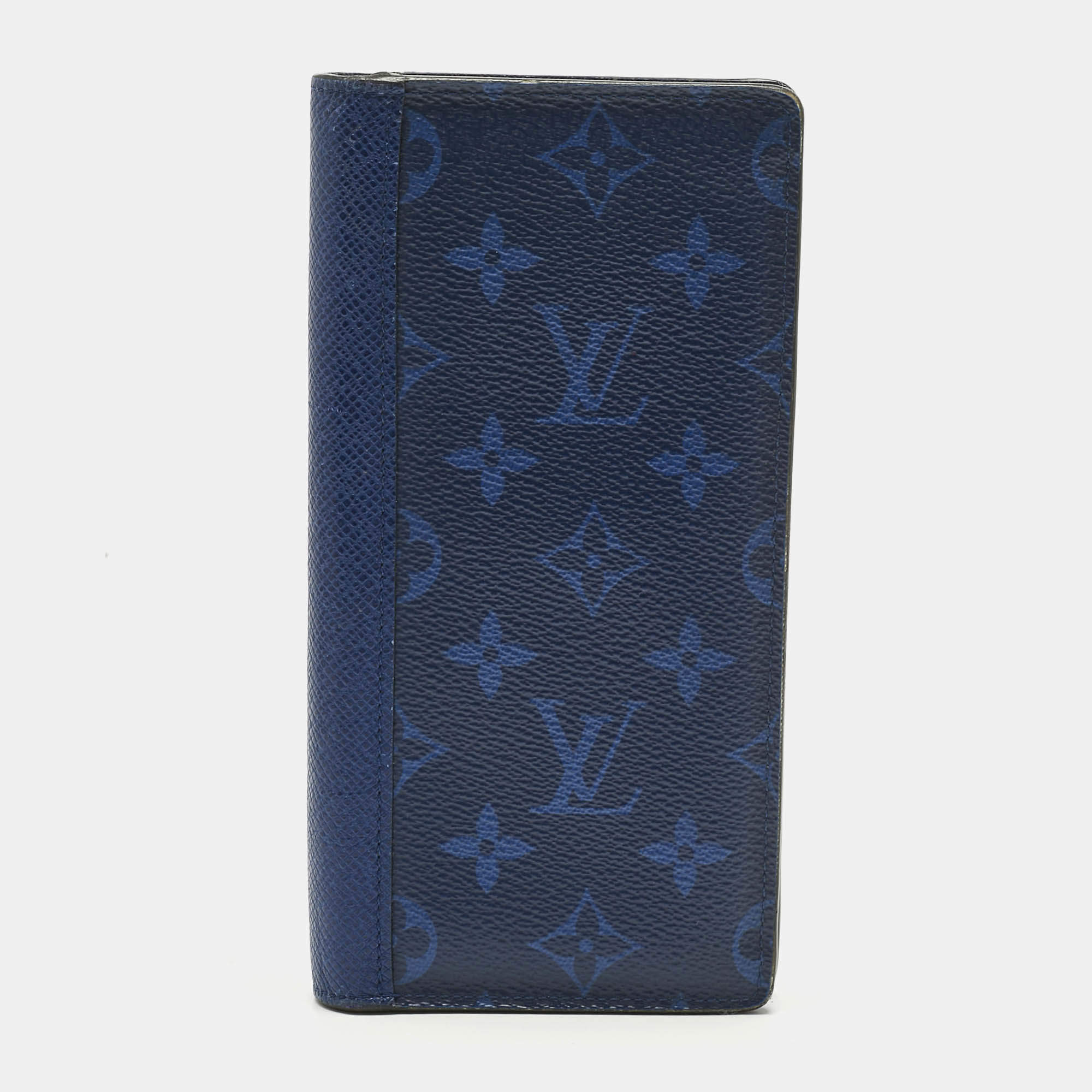 Pre Owned Louis Vuitton Cobalt Monogram Canvas Brazza Wallet