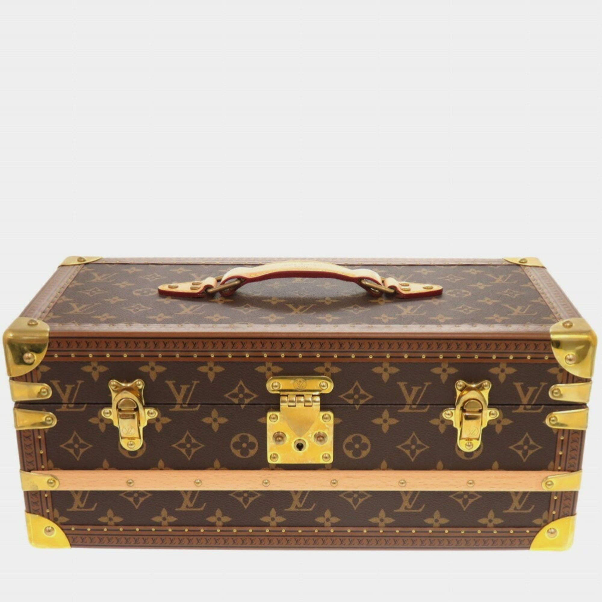 Pre Owned Louis Vuitton Coffret Champagne Brown Monogram Canvas Trunk