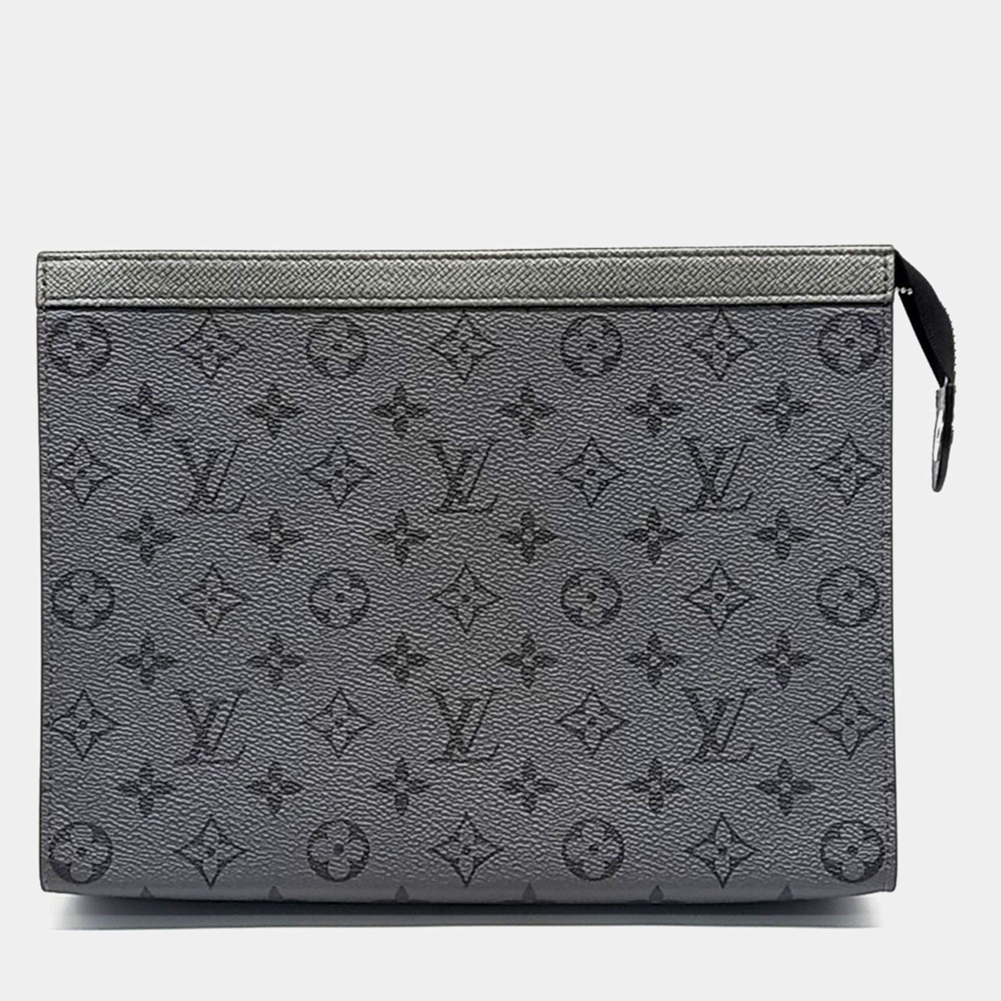 Pre Owned Louis Vuitton Grey Fabric Pochette Voyage MM