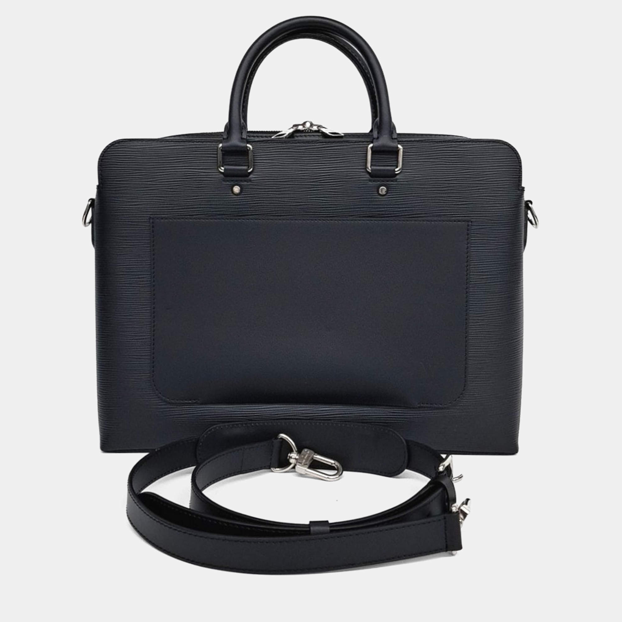 Pre Owned Louis Vuitton Black Leather Epi Brooks Briefcase
