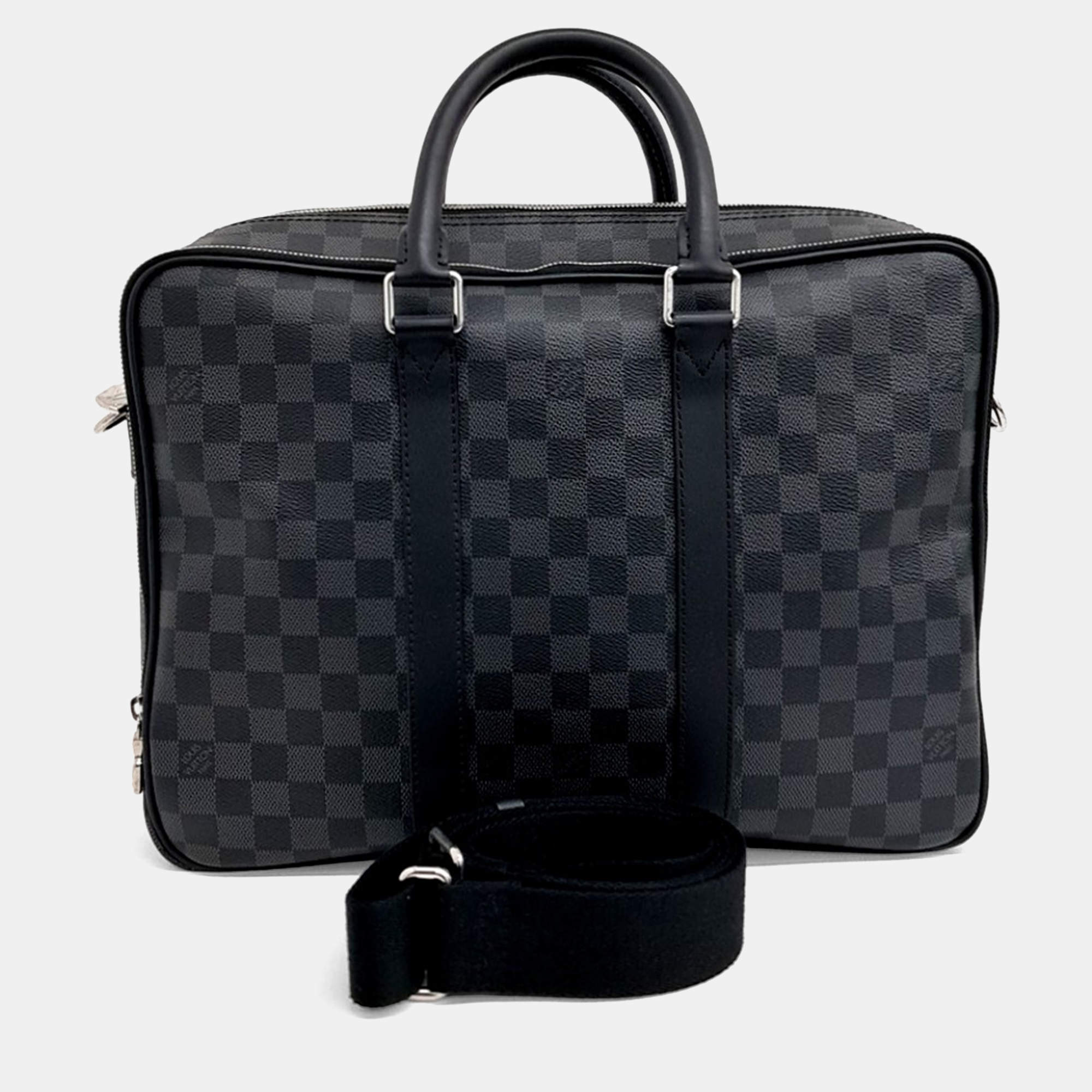 Pre Owned Louis Vuitton Black Coated canvas Graphite E-Care