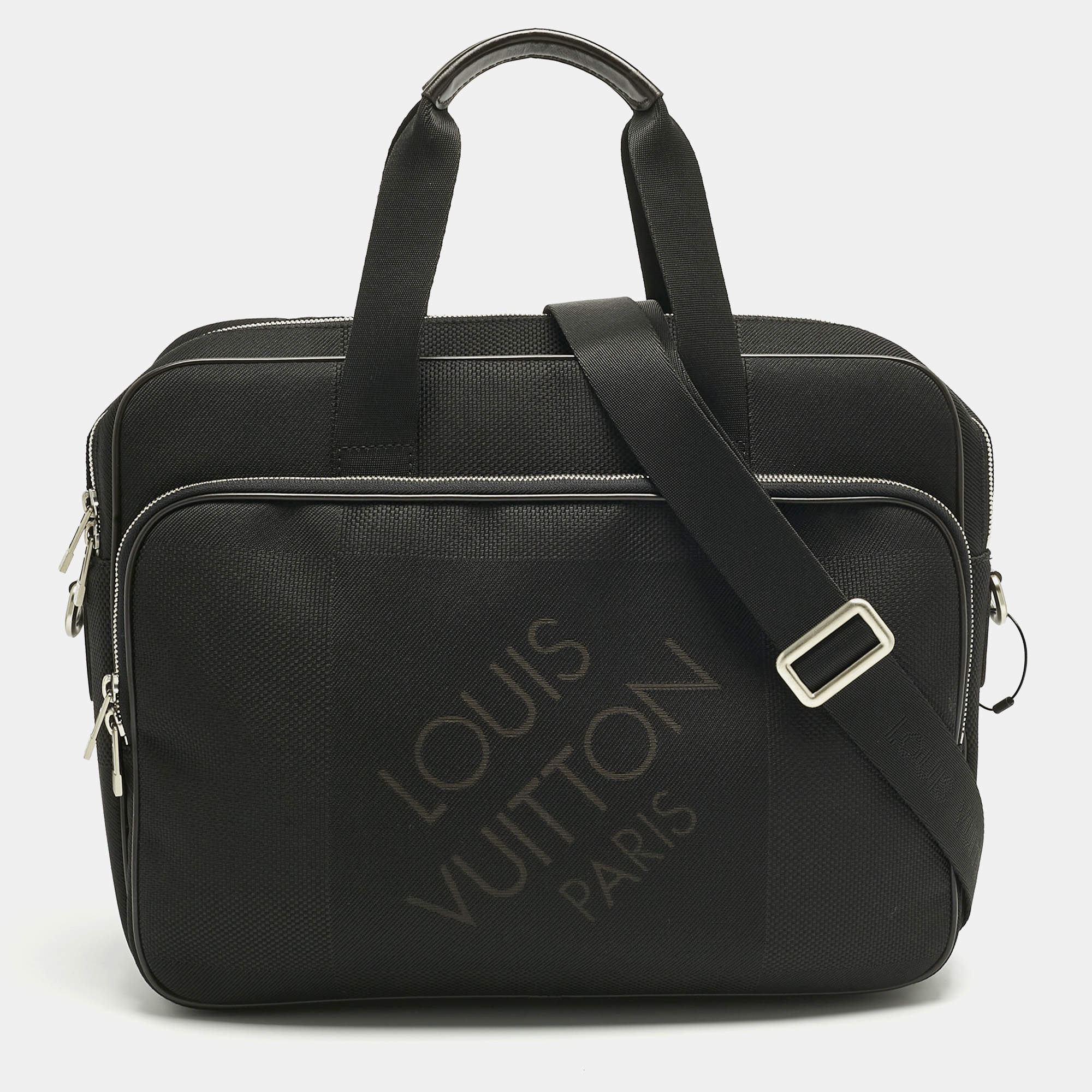 مملوكة مسبقًا Louis Vuitton Black Damier Geant Canvas Associe PM Laptop Bag