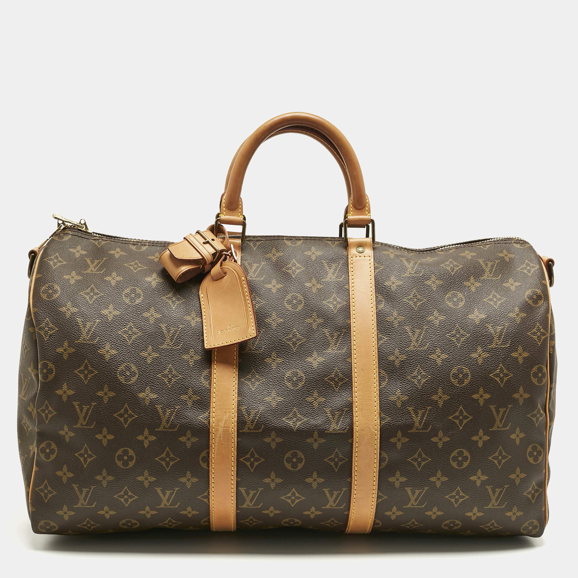 Pre Owned Louis Vuitton Monogram Canvas Keepall Bandouliere 50 Bag