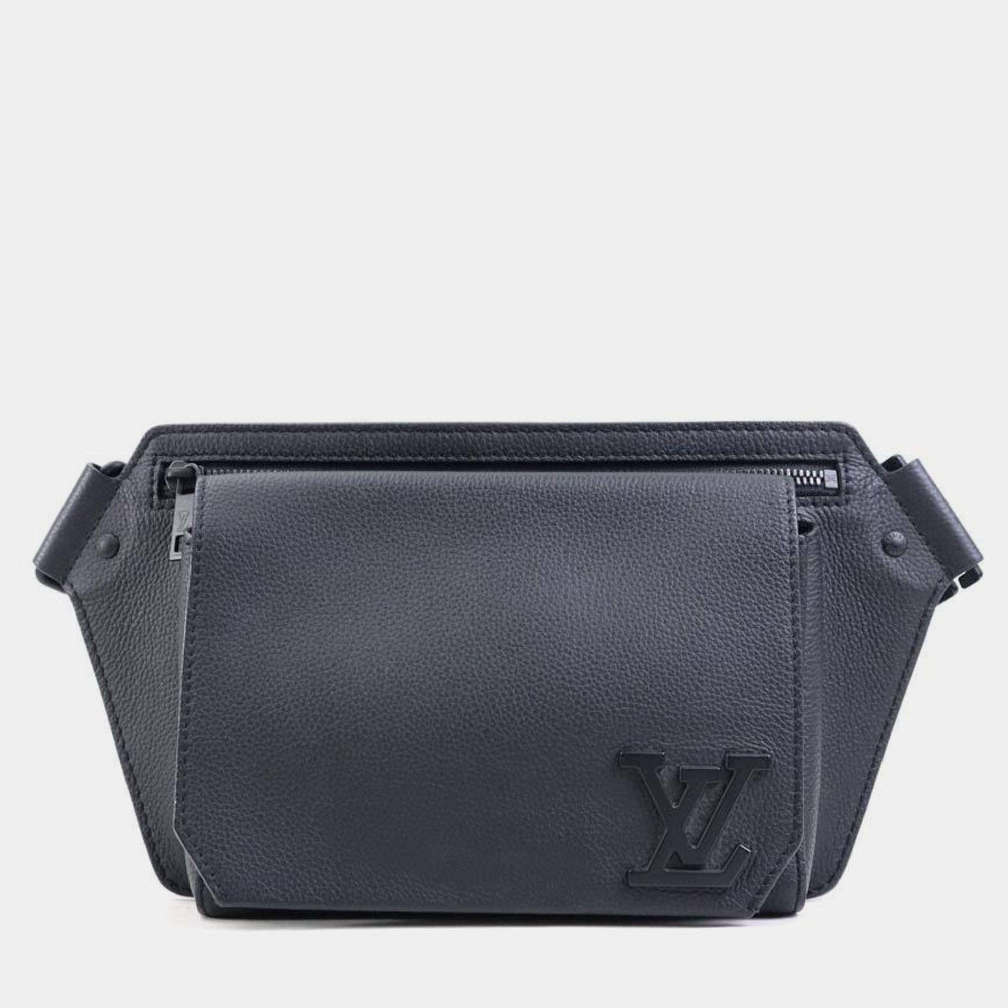 Pre Owned Louis Vuitton Louis Vuitton Body Bag Lv Aerogram Take Off Sling Leather Black