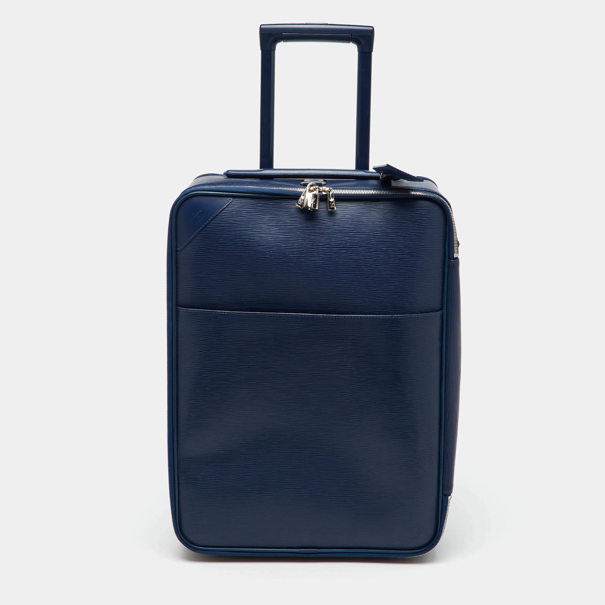 Pre Owned Louis Vuitton Indigo Epi Leather Pegase 55 Trolley Luggage