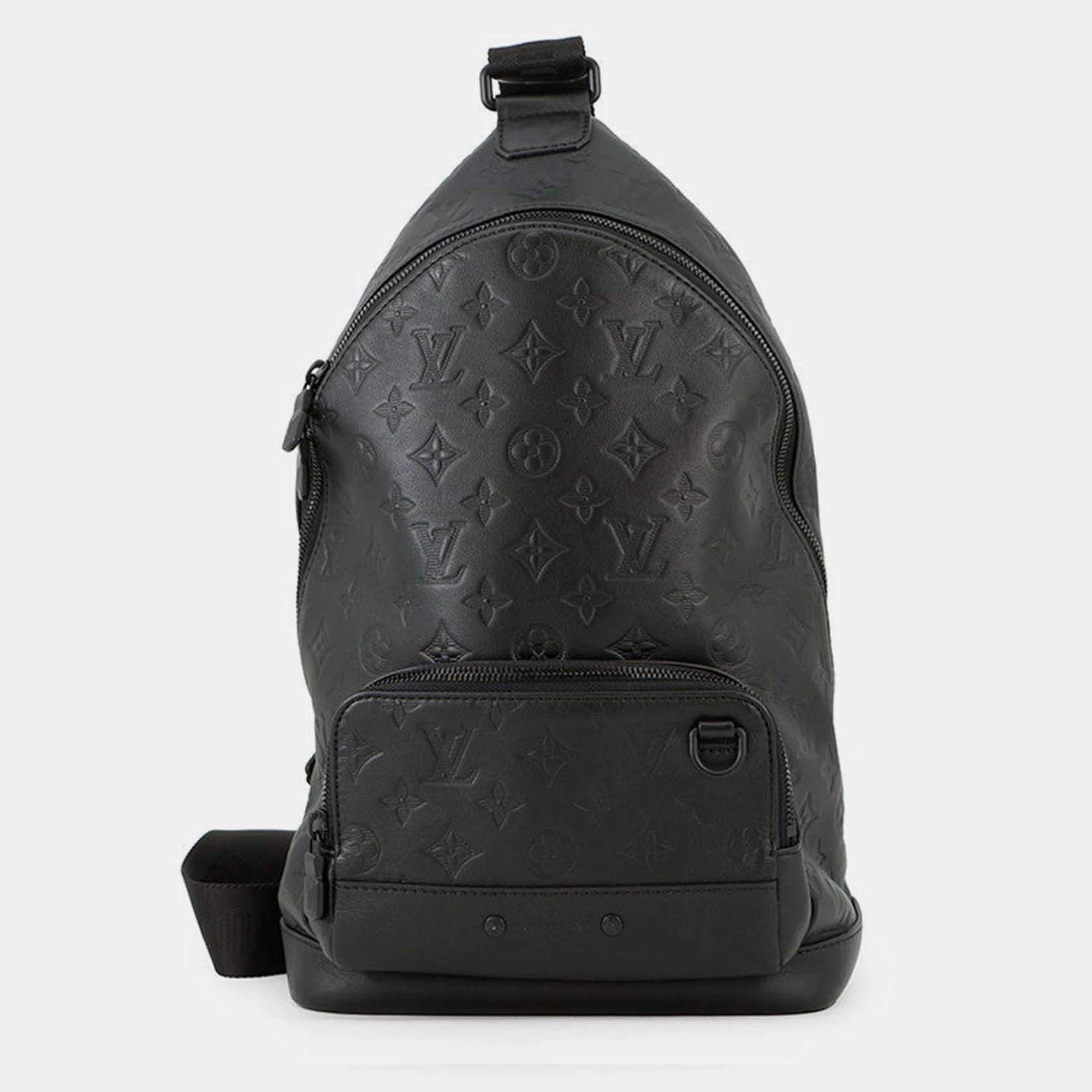Pre Owned Louis Vuitton Racer Sling Bag Noir Monogram Shadow Backpack 