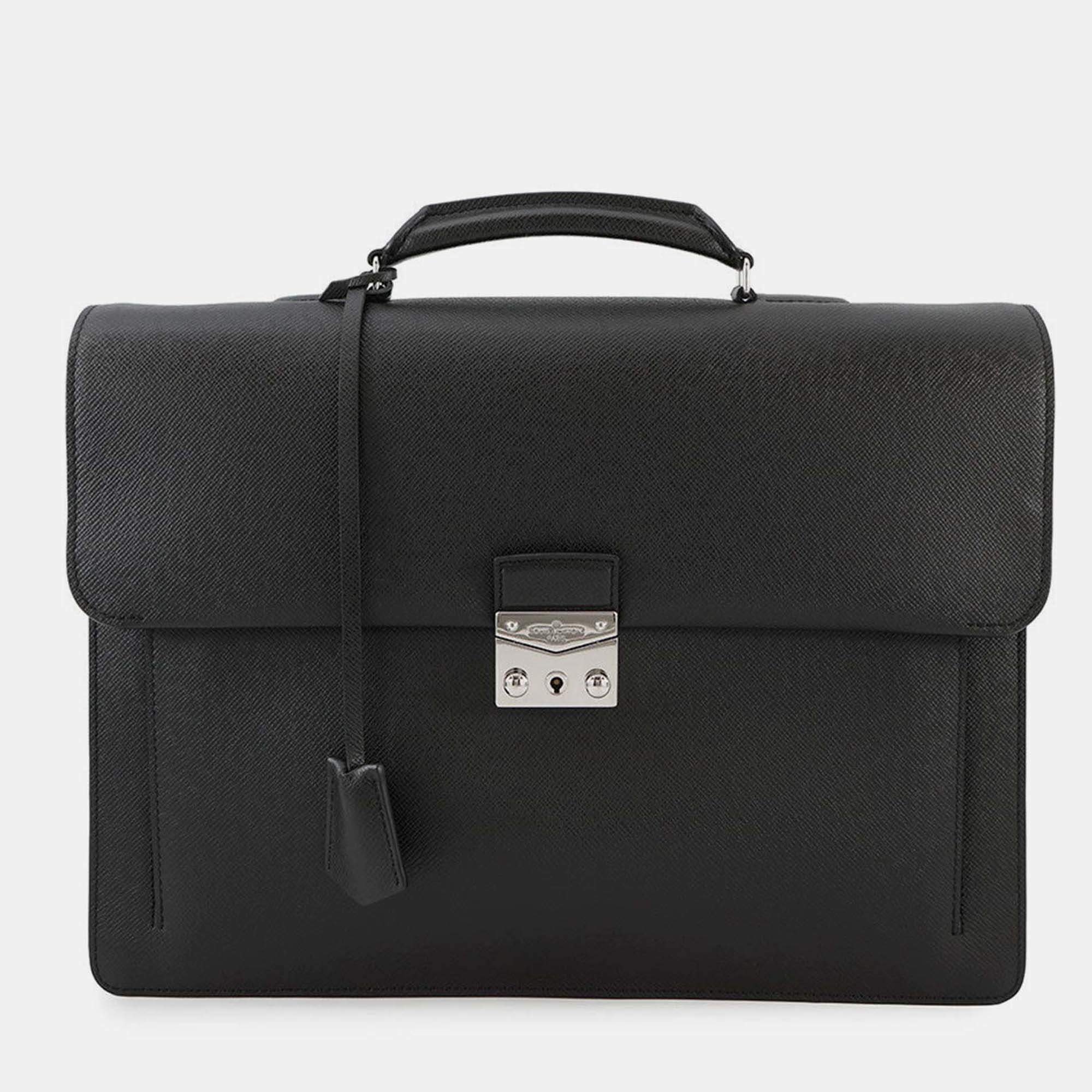 Pre Owned Louis Vuitton Associe Cartable Noir Taiga Leather